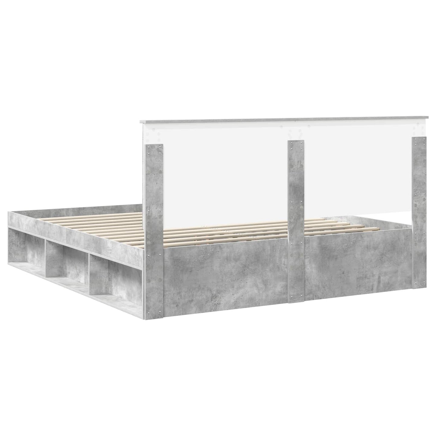 Bedframe met hoofdeinde Beton 180 x 200 cm Massief grenenhout is nu te koop bij PeponiXL, paradijselijk wonen!