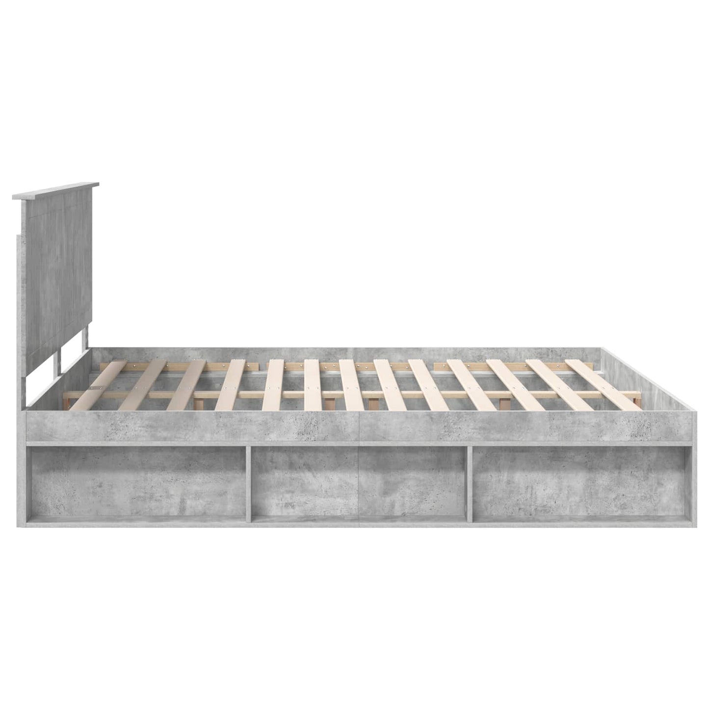 Bedframe met hoofdeinde Beton 180 x 200 cm Massief grenenhout is nu te koop bij PeponiXL, paradijselijk wonen!