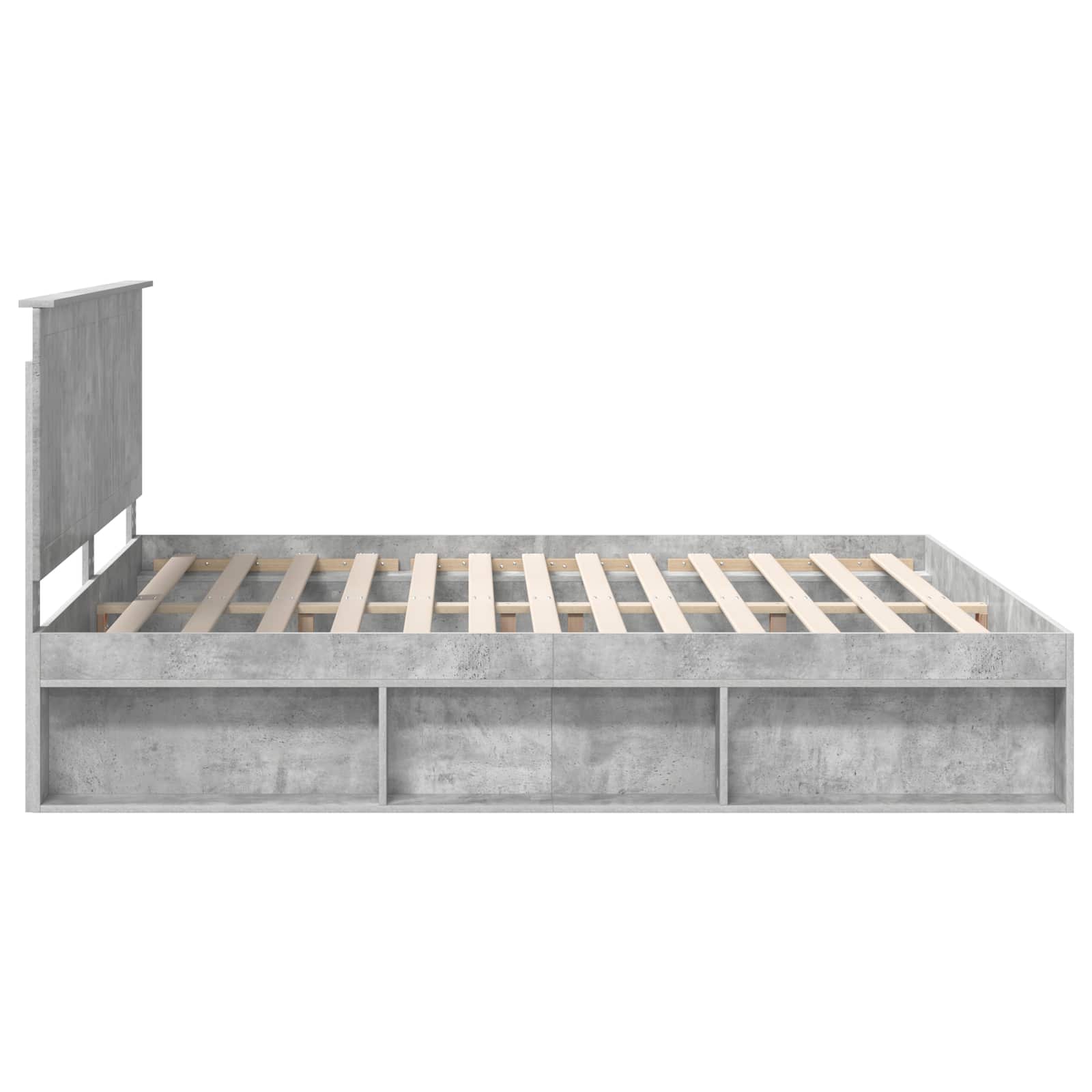 Bedframe met hoofdeinde Beton 180 x 200 cm Massief grenenhout is nu te koop bij PeponiXL, paradijselijk wonen!