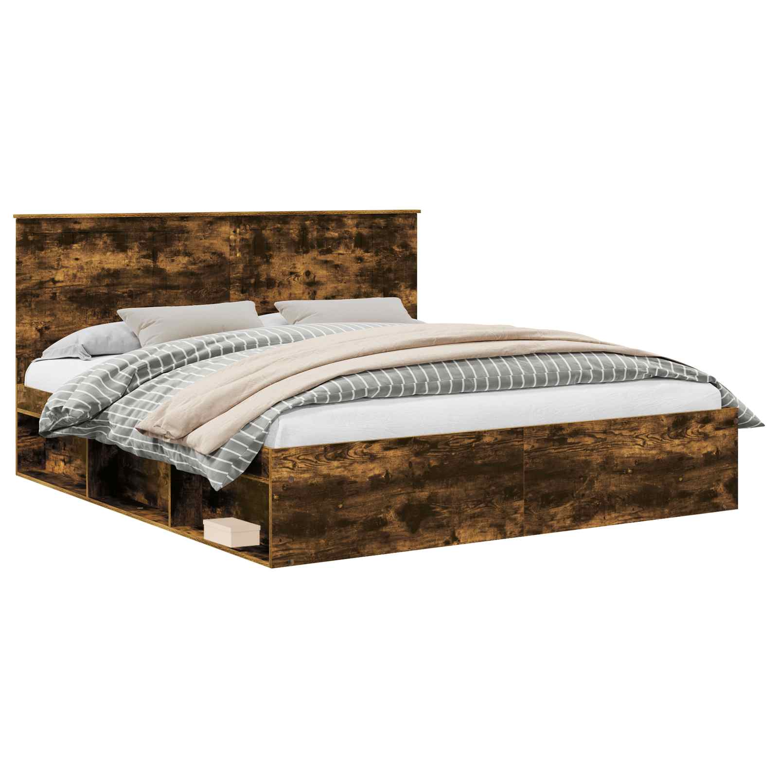 Bedframe Gerookt eiken 180 x 200 cm Massief grenenhout is nu te koop bij PeponiXL, paradijselijk wonen!