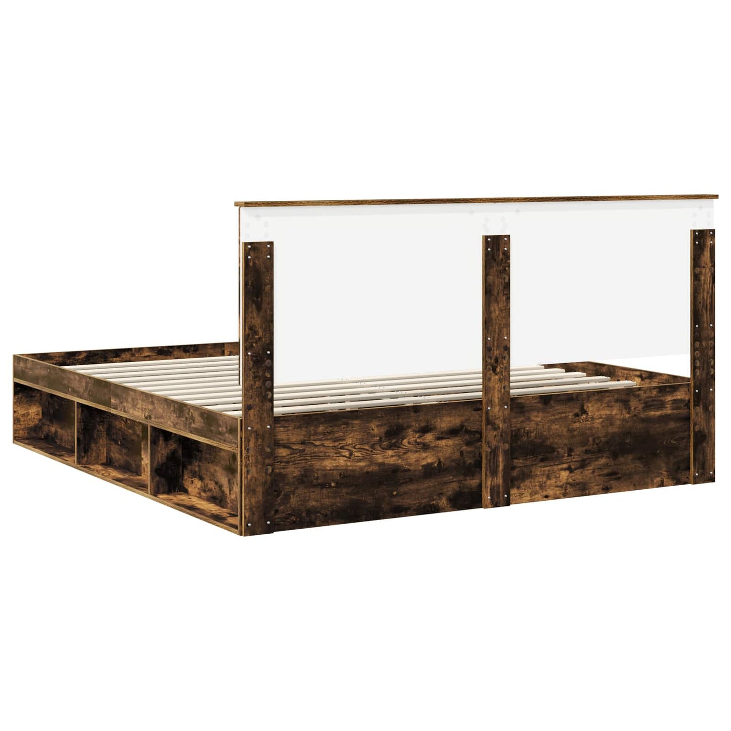 Bedframe Gerookt eiken 180 x 200 cm Massief grenenhout is nu te koop bij PeponiXL, paradijselijk wonen!