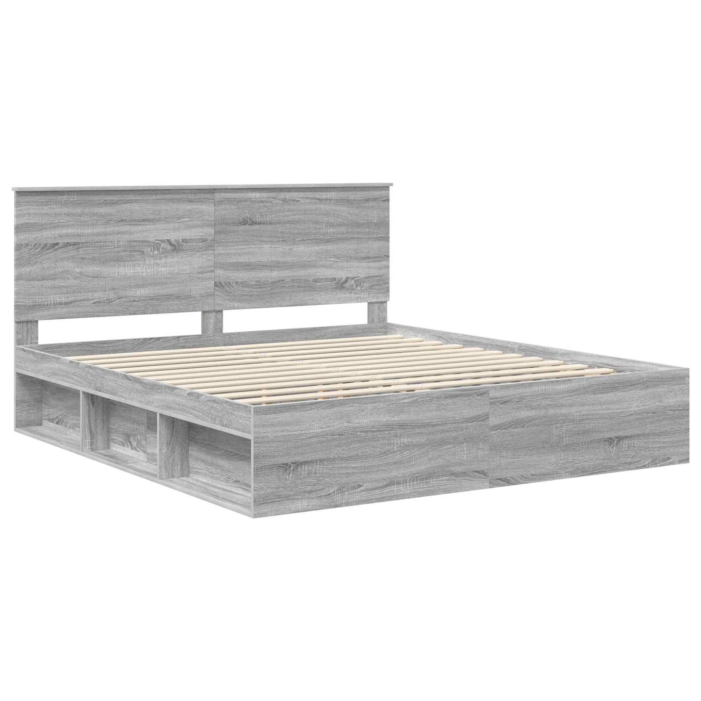 Bedframe Grijs Sonoma 180 x 200 cm Massief grenenhout is nu te koop bij PeponiXL, paradijselijk wonen!