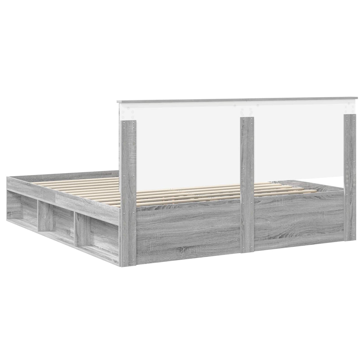 Bedframe Grijs Sonoma 180 x 200 cm Massief grenenhout is nu te koop bij PeponiXL, paradijselijk wonen!