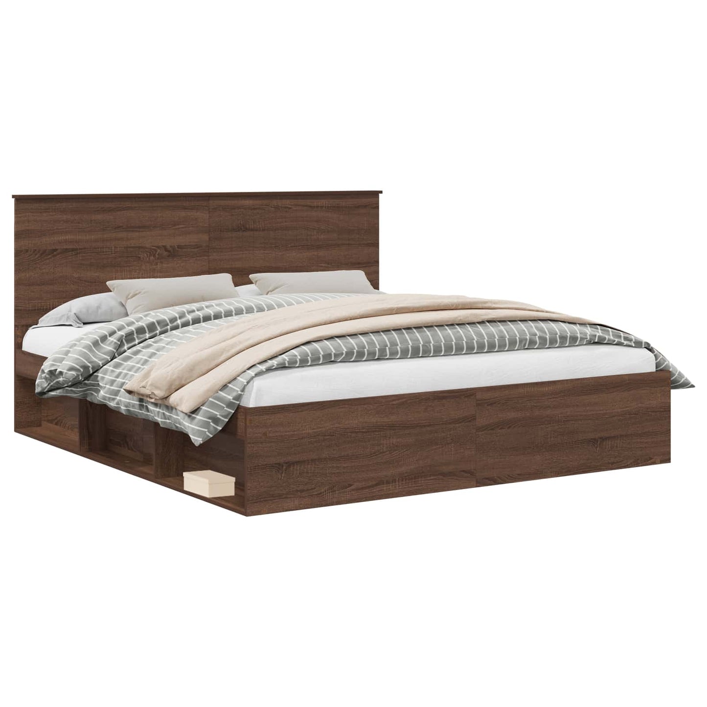 Bedframe Bruin Eiken 180 x 200 cm Massief grenenhout