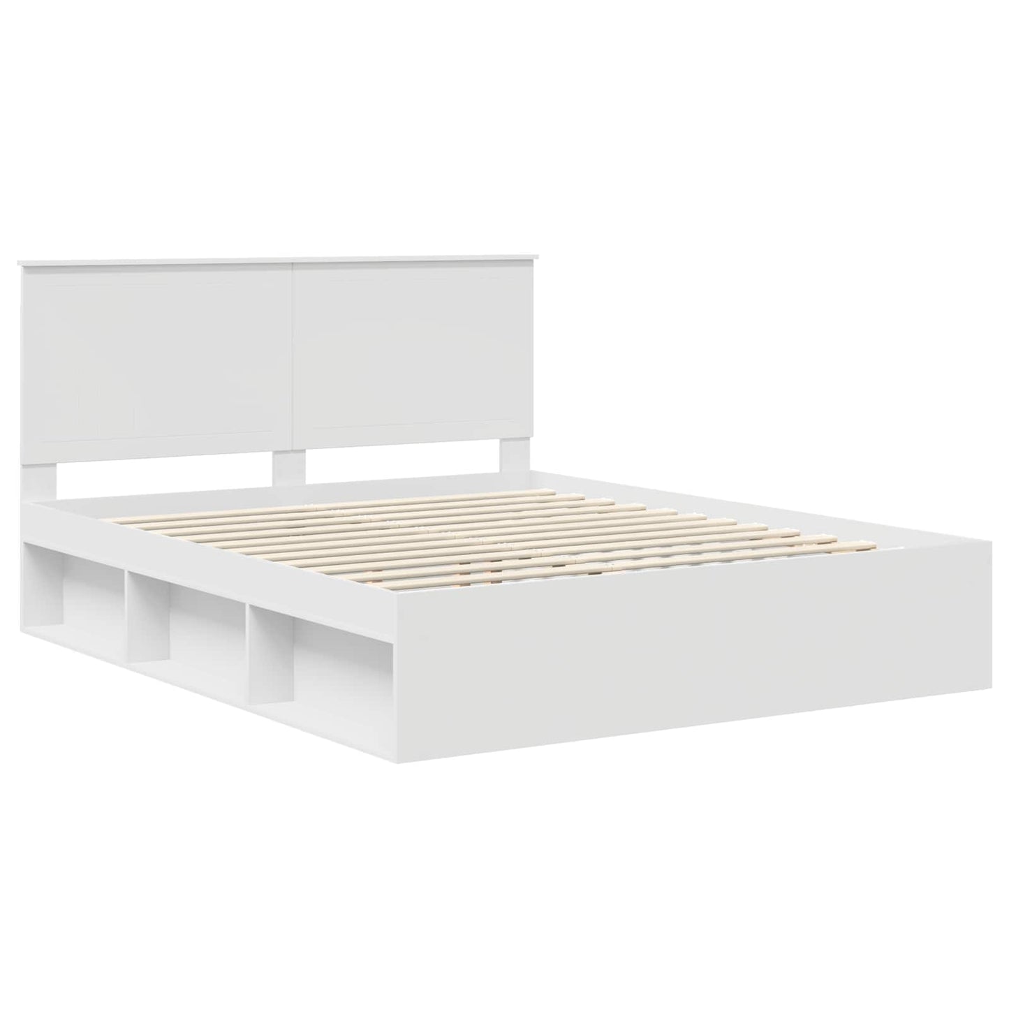 Bedframe met hoofdeinde Wit 160 x 200 cm Massief grenenhout is nu te koop bij PeponiXL, paradijselijk wonen!