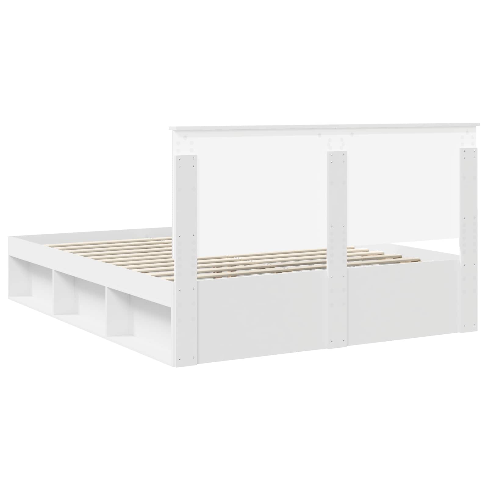 Bedframe met hoofdeinde Wit 160 x 200 cm Massief grenenhout is nu te koop bij PeponiXL, paradijselijk wonen!