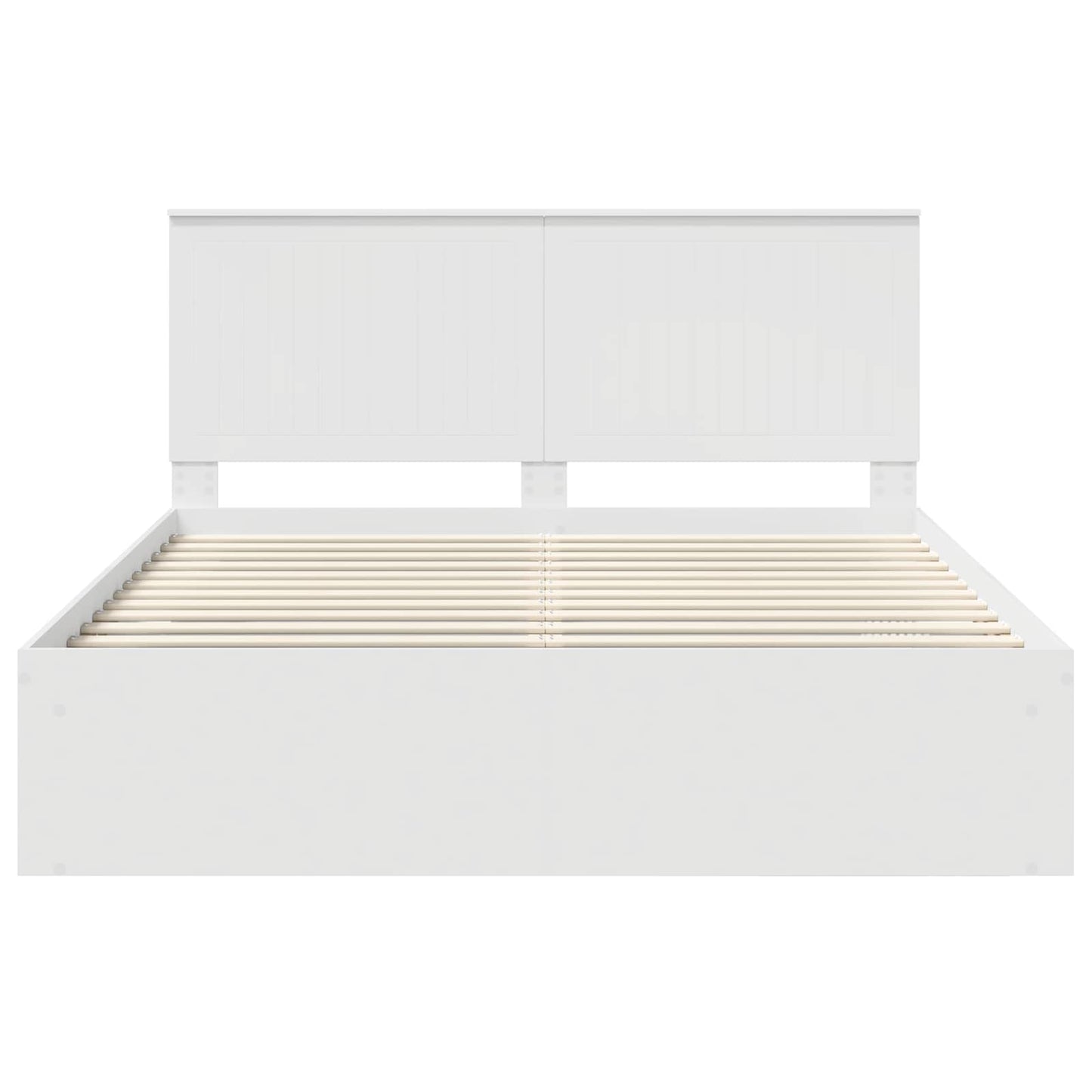 Bedframe met hoofdeinde Wit 160 x 200 cm Massief grenenhout is nu te koop bij PeponiXL, paradijselijk wonen!
