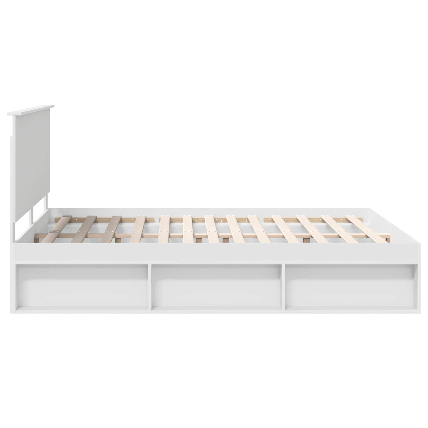 Bedframe met hoofdeinde Wit 160 x 200 cm Massief grenenhout is nu te koop bij PeponiXL, paradijselijk wonen!