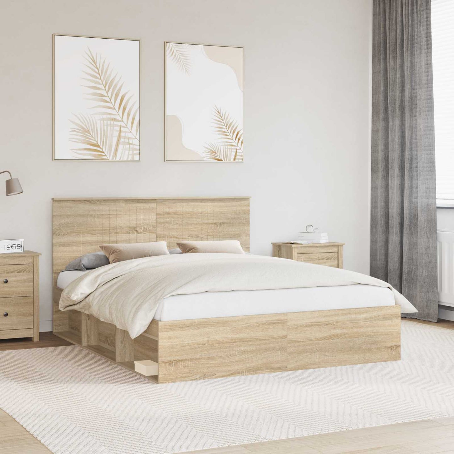 Bedframe met hoofdeinde Sonoma 160 x 200 cm Massief grenenhout is nu te koop bij PeponiXL, paradijselijk wonen!