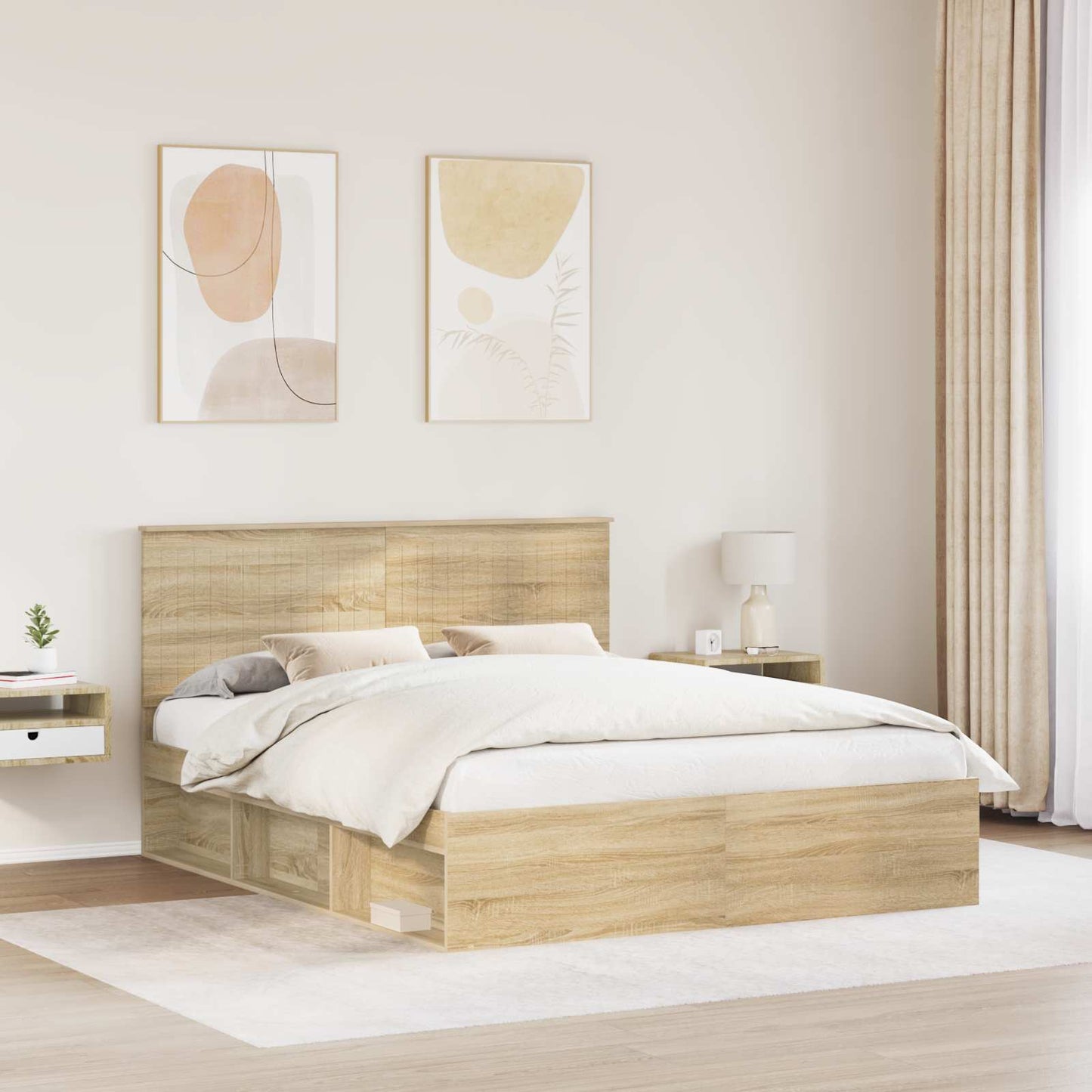 Bedframe met hoofdeinde Sonoma 160 x 200 cm Massief grenenhout is nu te koop bij PeponiXL, paradijselijk wonen!