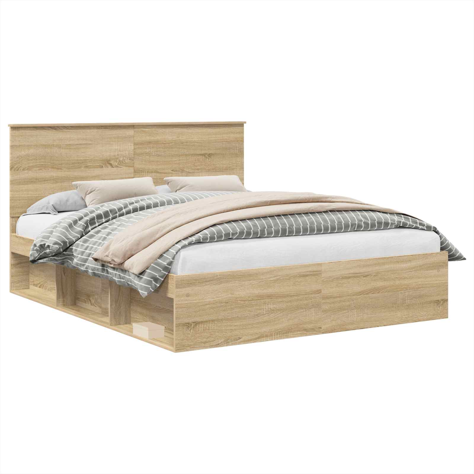 Bedframe met hoofdeinde Sonoma 160 x 200 cm Massief grenenhout is nu te koop bij PeponiXL, paradijselijk wonen!