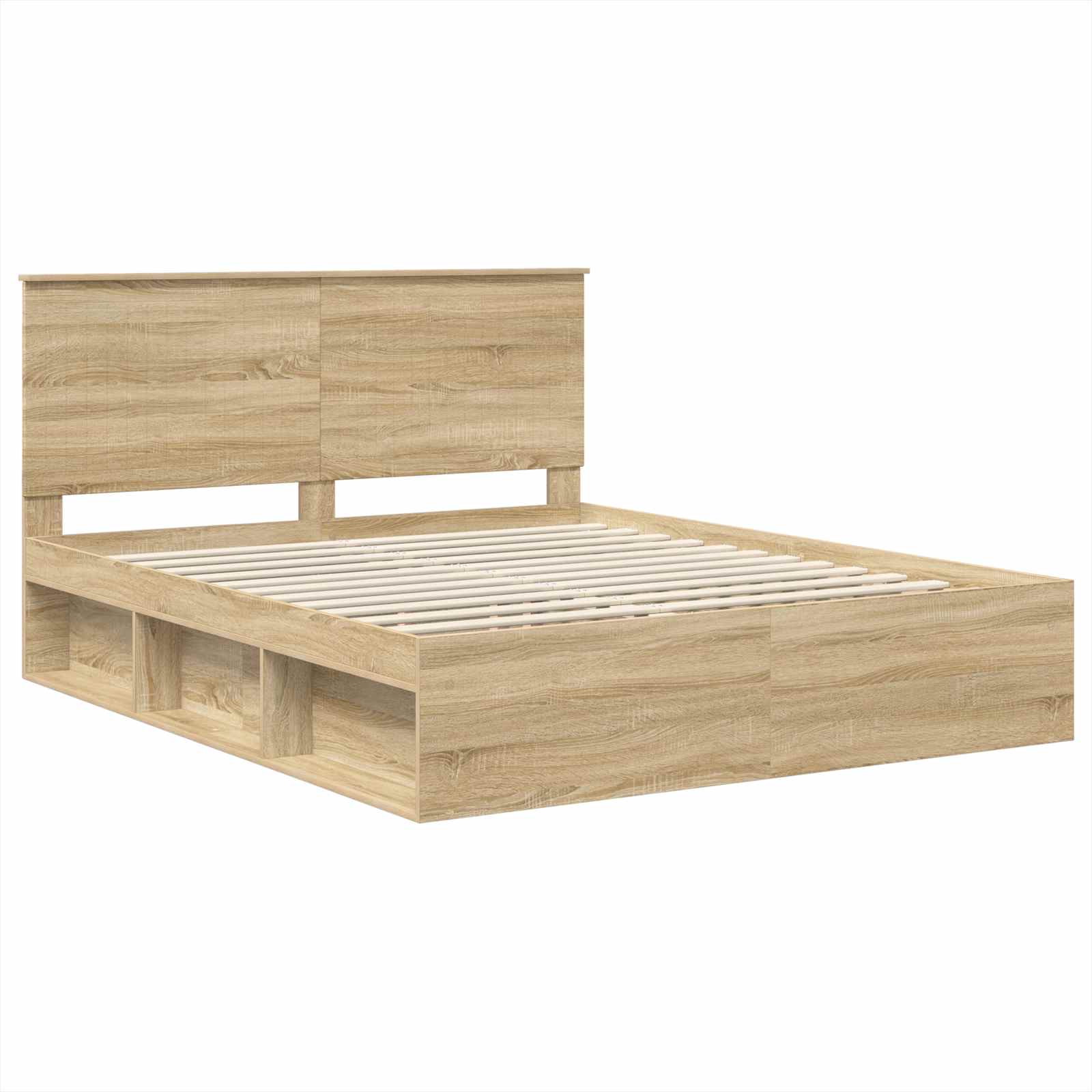 Bedframe met hoofdeinde Sonoma 160 x 200 cm Massief grenenhout is nu te koop bij PeponiXL, paradijselijk wonen!