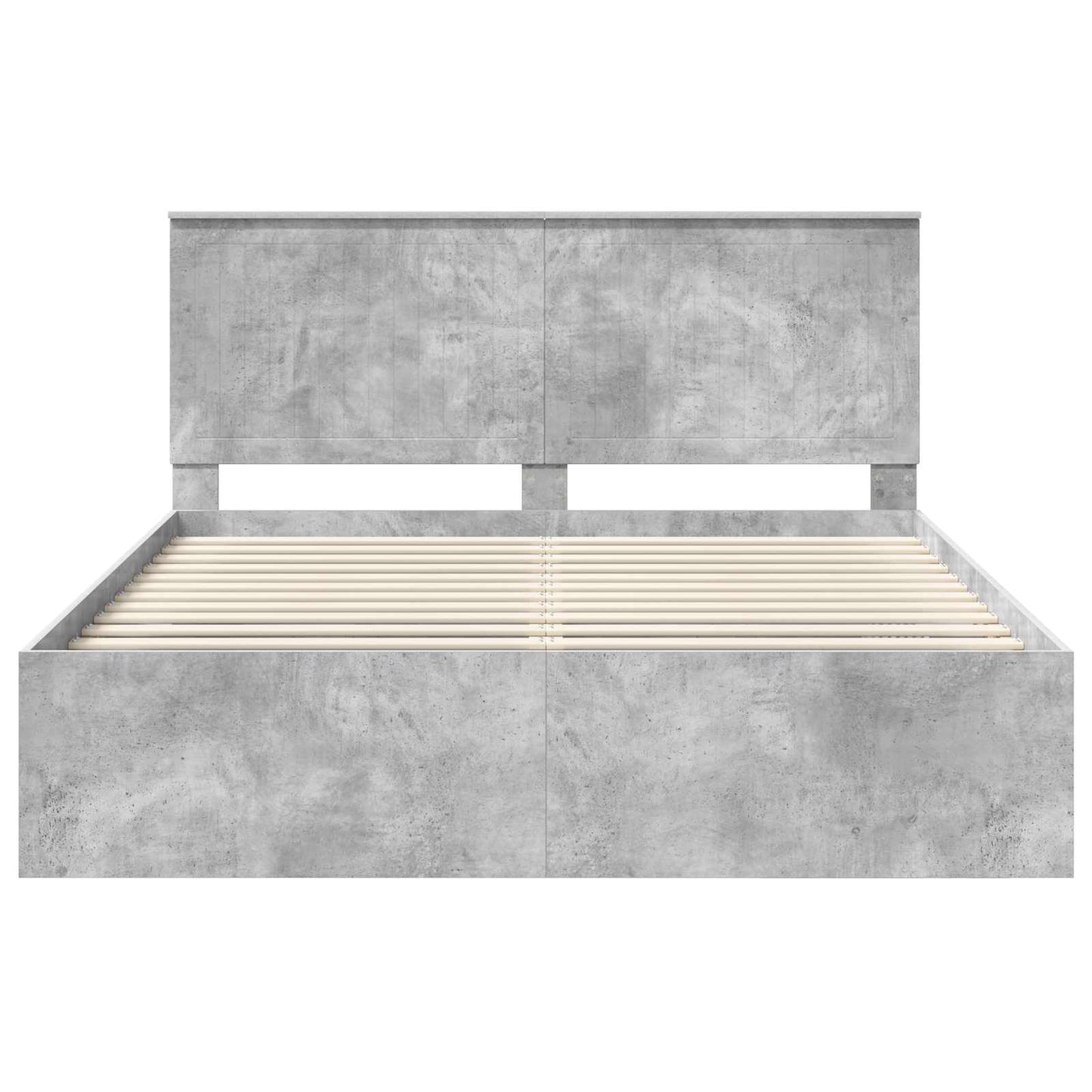Bedframe met hoofdeinde Beton 160 x 200 cm Massief grenenhout is nu te koop bij PeponiXL, paradijselijk wonen!