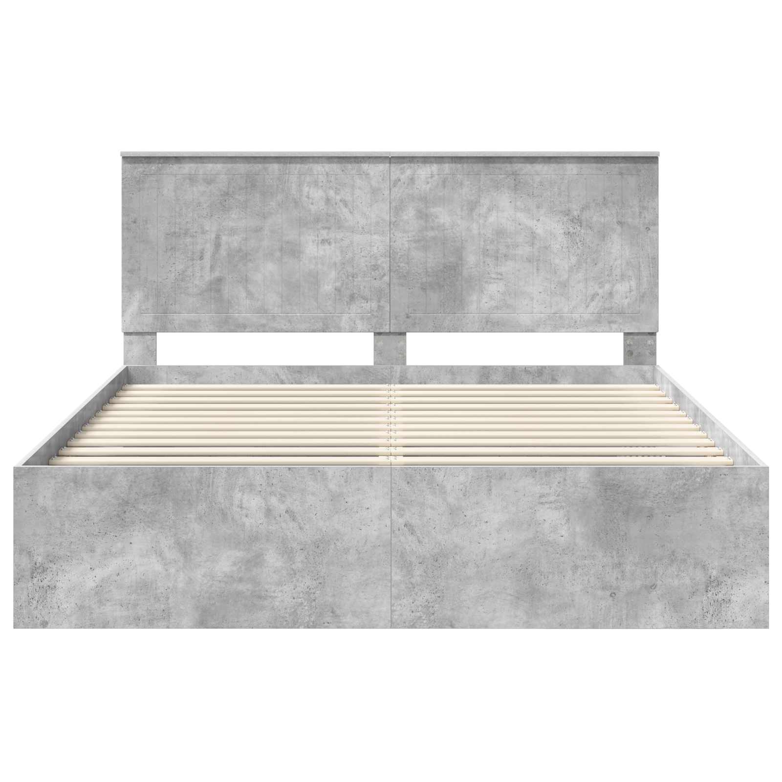 Bedframe met hoofdeinde Beton 160 x 200 cm Massief grenenhout is nu te koop bij PeponiXL, paradijselijk wonen!