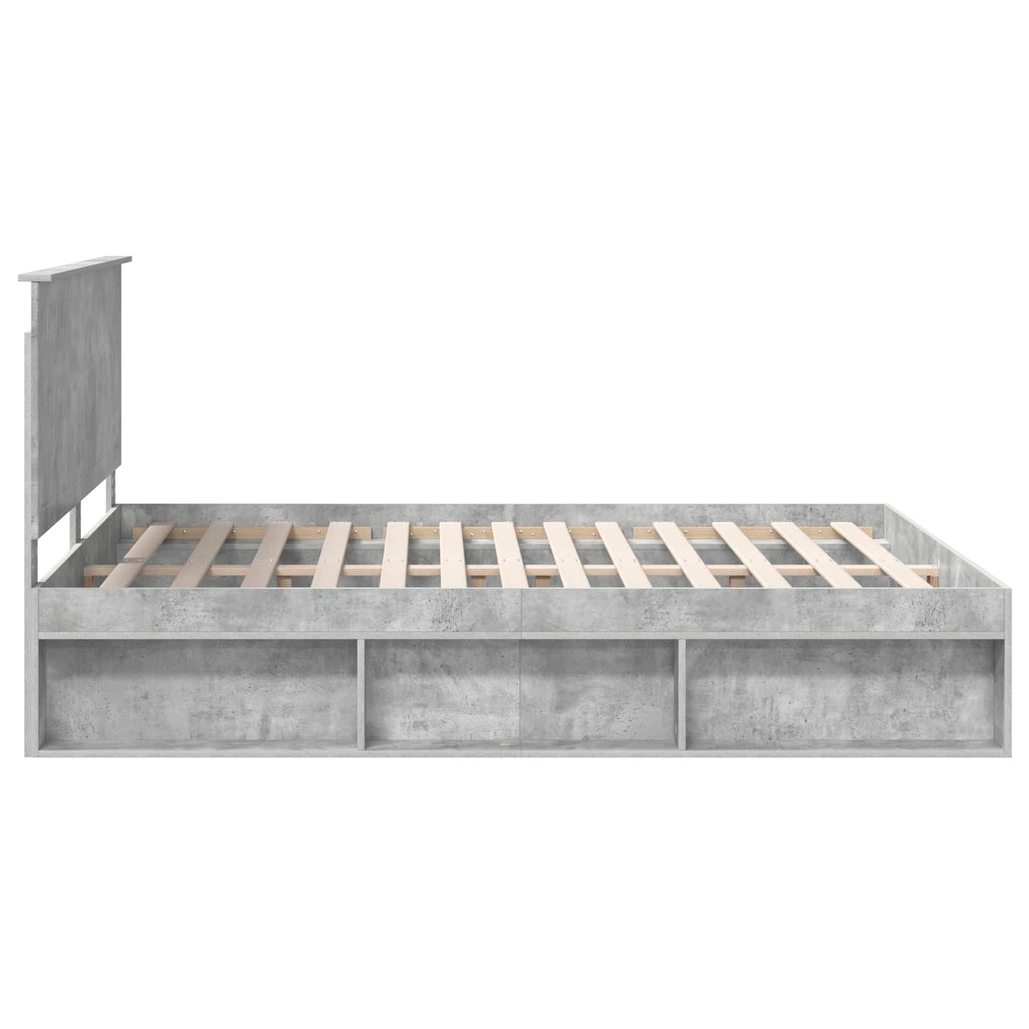 Bedframe met hoofdeinde Beton 160 x 200 cm Massief grenenhout is nu te koop bij PeponiXL, paradijselijk wonen!