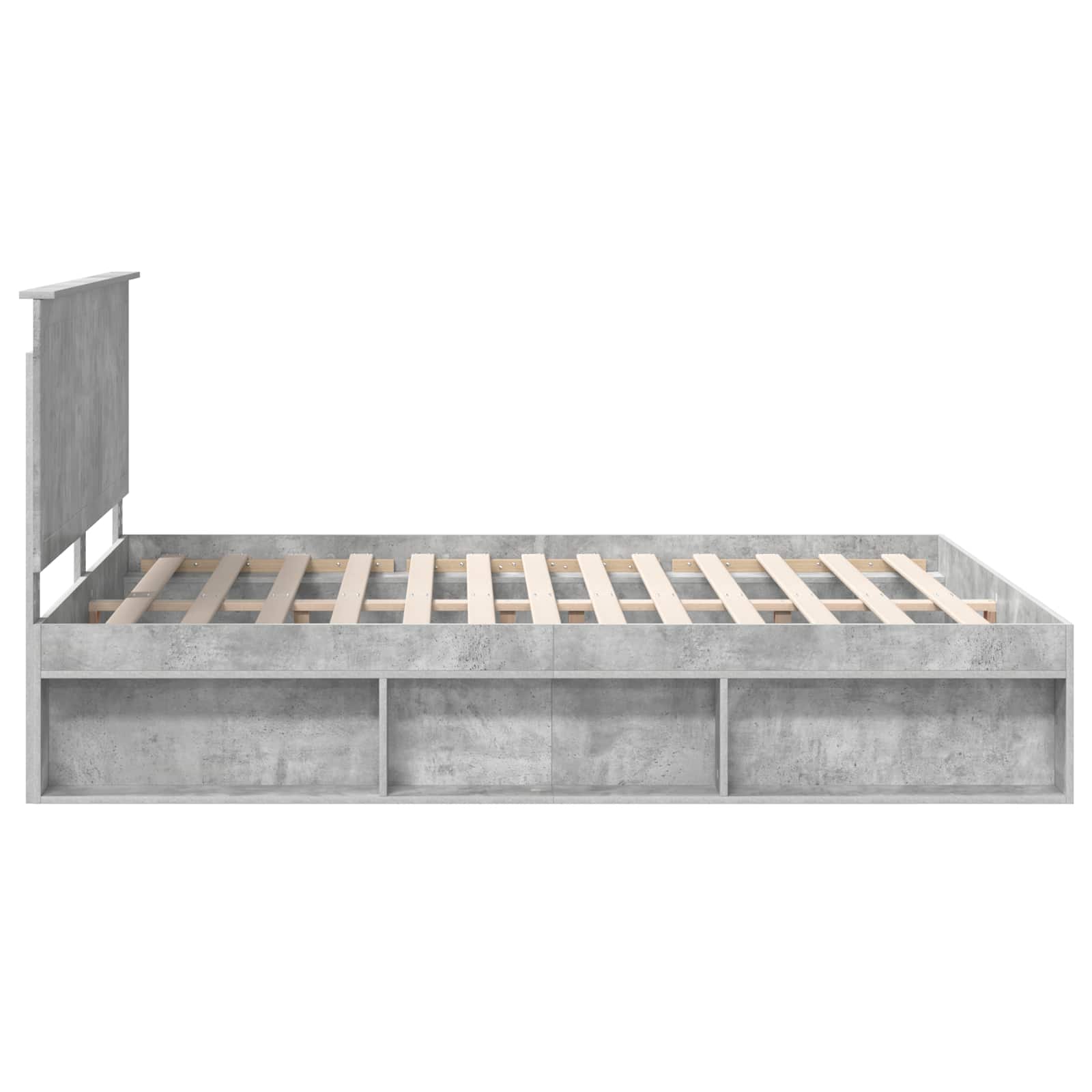 Bedframe met hoofdeinde Beton 160 x 200 cm Massief grenenhout is nu te koop bij PeponiXL, paradijselijk wonen!