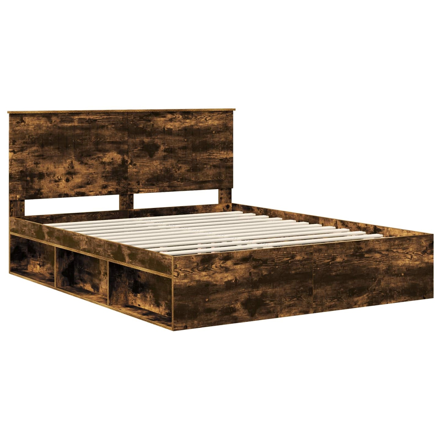 Bedframe Gerookt eiken 160 x 200 cm Massief grenenhout is nu te koop bij PeponiXL, paradijselijk wonen!