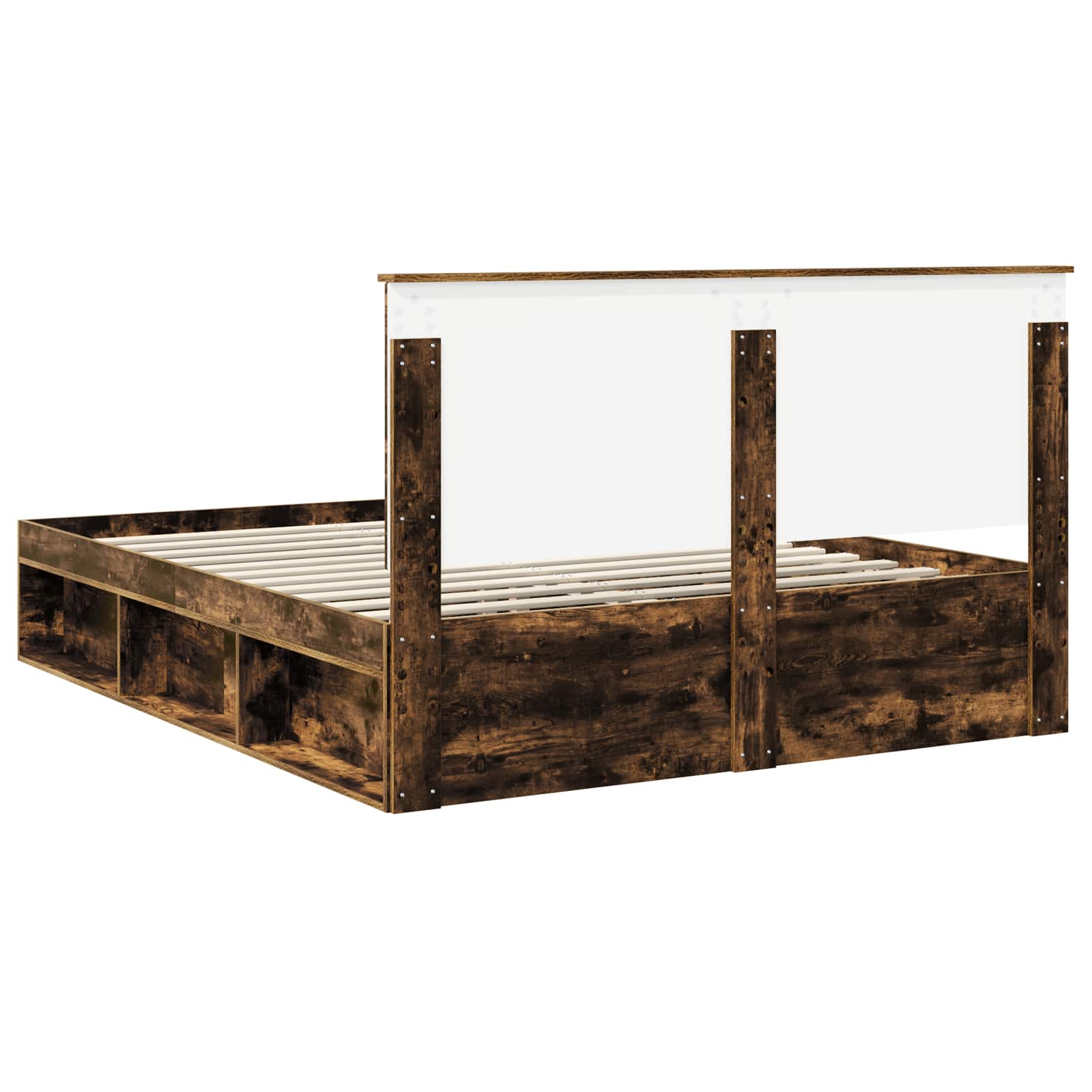 Bedframe Gerookt eiken 160 x 200 cm Massief grenenhout is nu te koop bij PeponiXL, paradijselijk wonen!