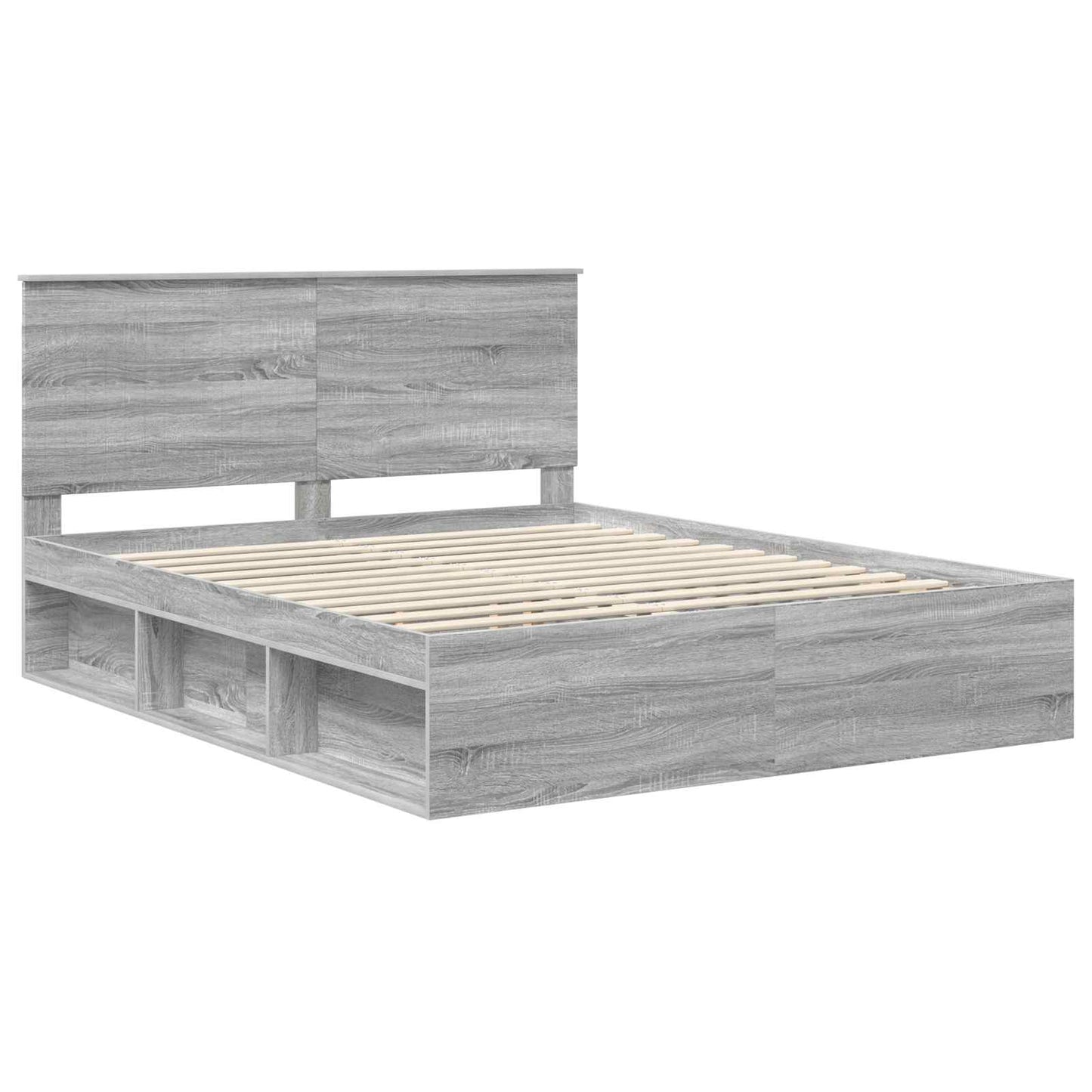 Bedframe Grijs Sonoma 160 x 200 cm Massief grenenhout is nu te koop bij PeponiXL, paradijselijk wonen!