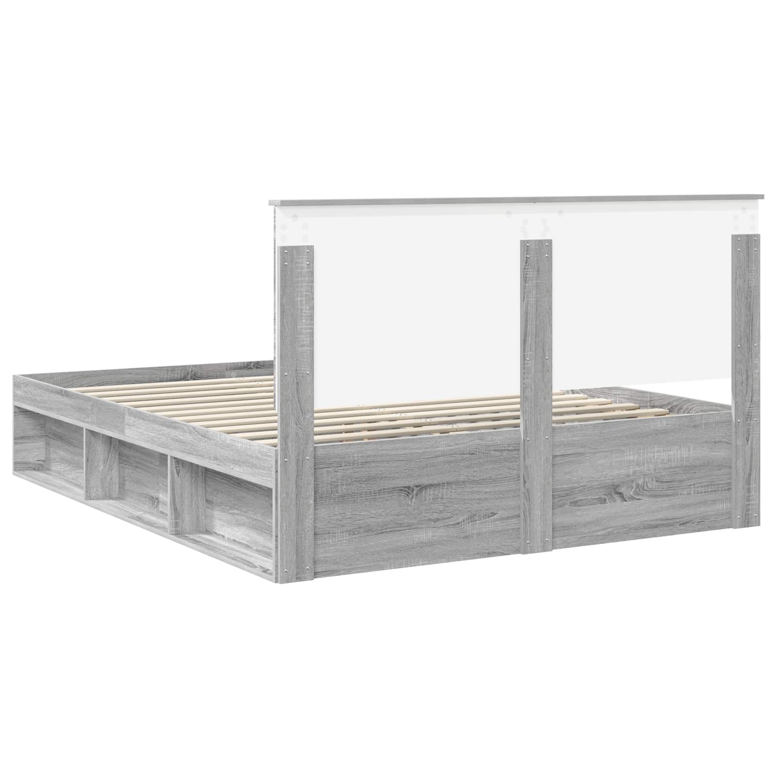Bedframe Grijs Sonoma 160 x 200 cm Massief grenenhout is nu te koop bij PeponiXL, paradijselijk wonen!