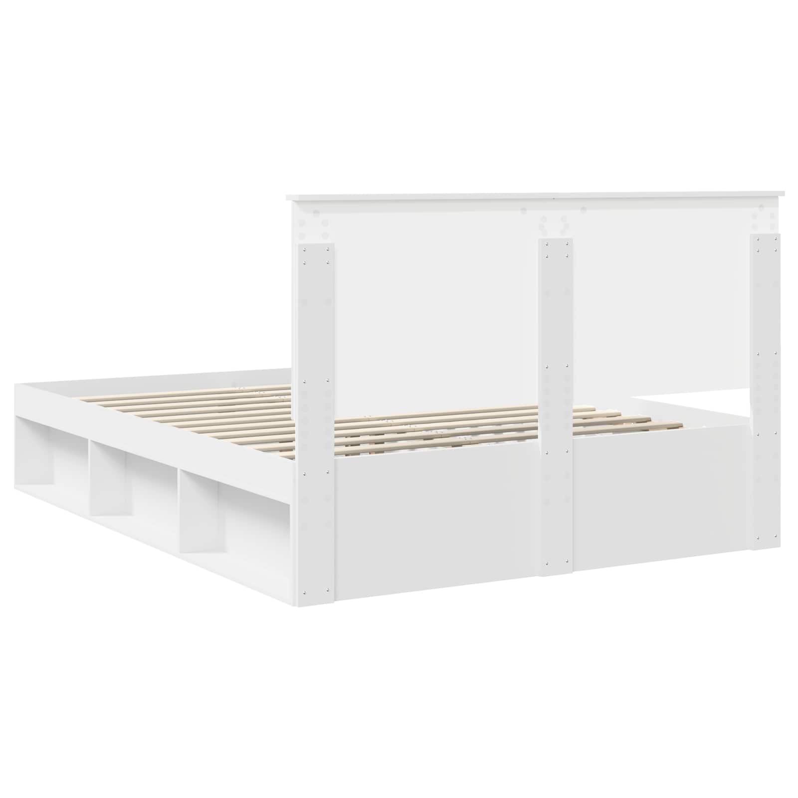 Bedframe met hoofdeinde Wit 150 x 200 cm Massief grenenhout is nu te koop bij PeponiXL, paradijselijk wonen!