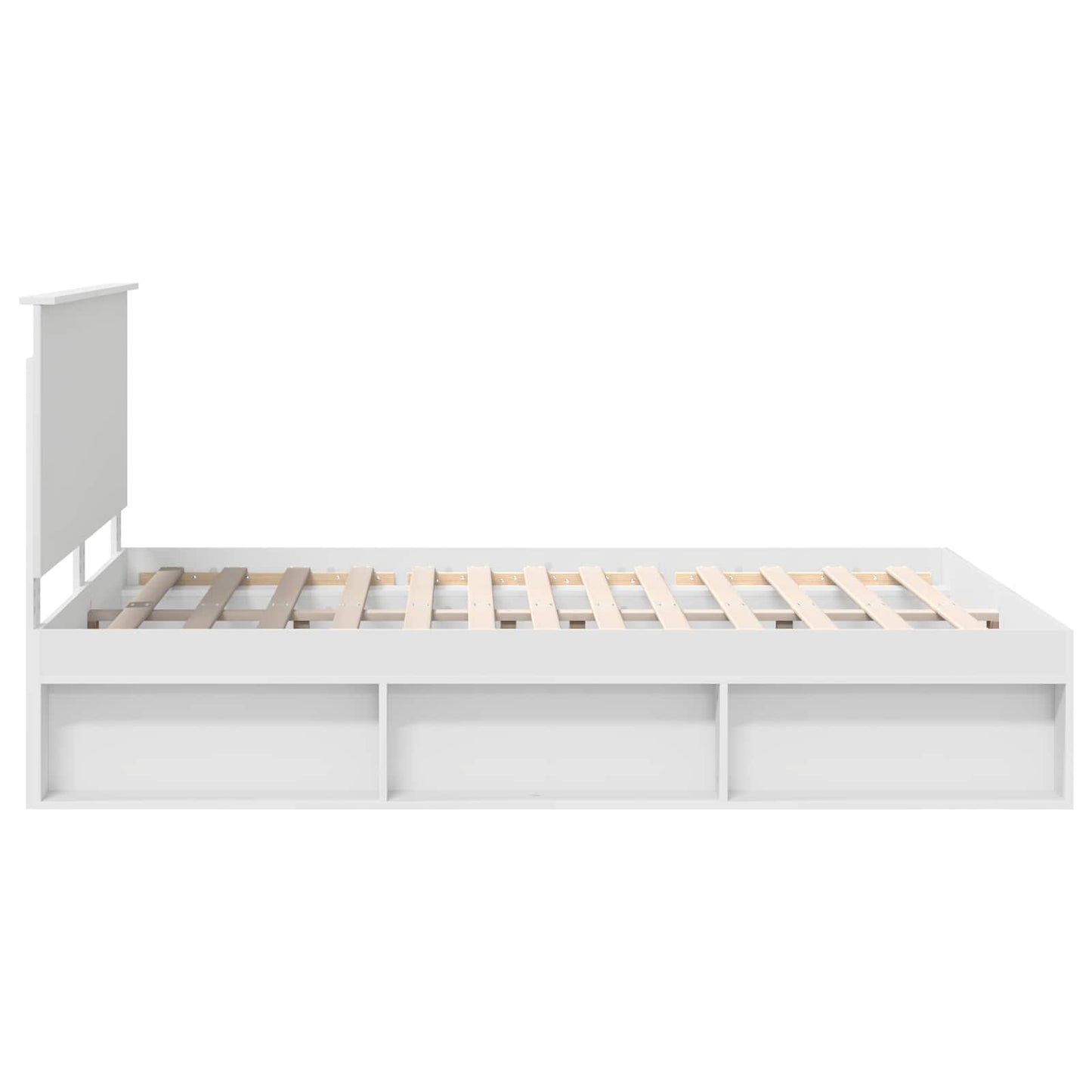 Bedframe met hoofdeinde Wit 150 x 200 cm Massief grenenhout is nu te koop bij PeponiXL, paradijselijk wonen!