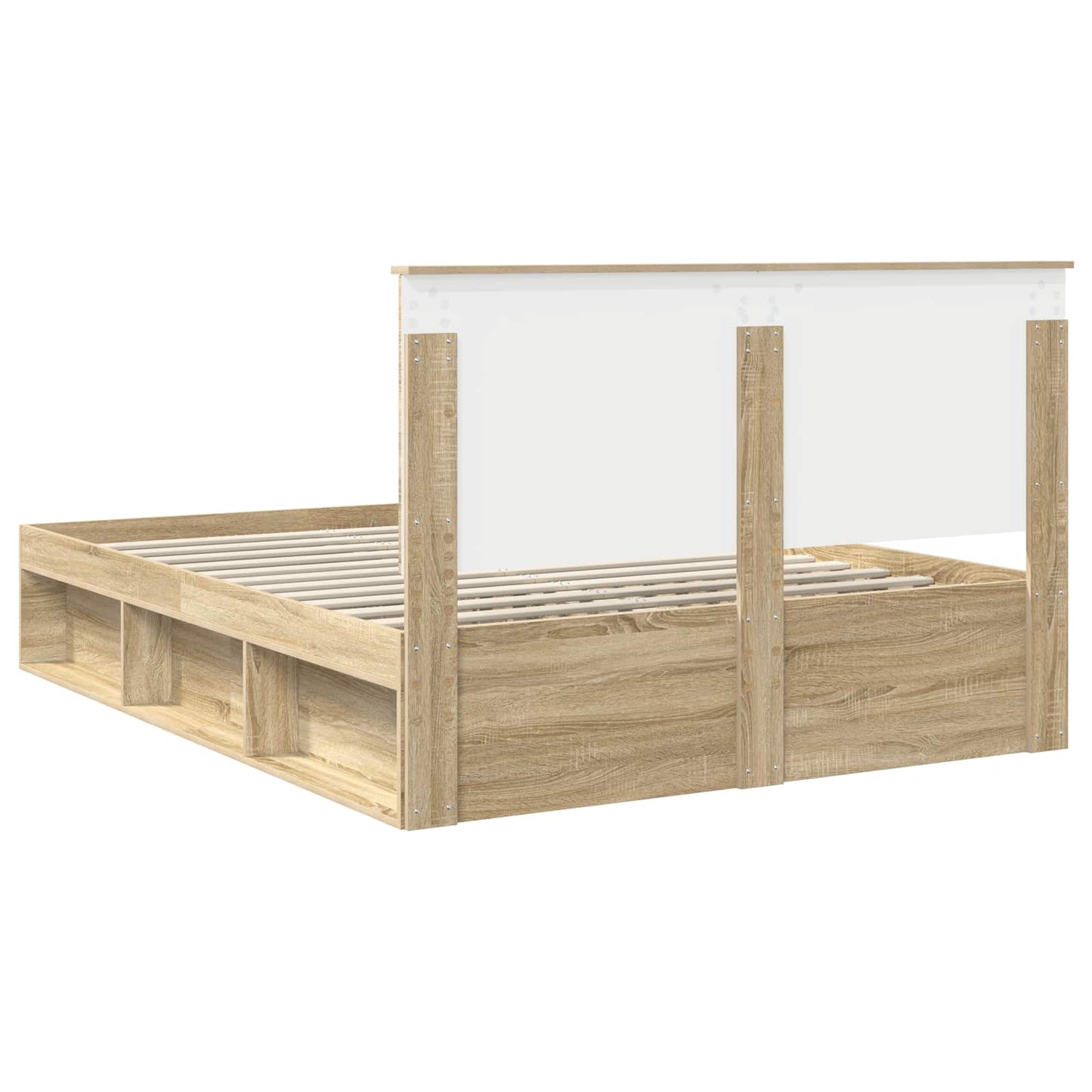 Bedframe Sonoma Eiken 150 x 200 cm Massief grenenhout is nu te koop bij PeponiXL, paradijselijk wonen!