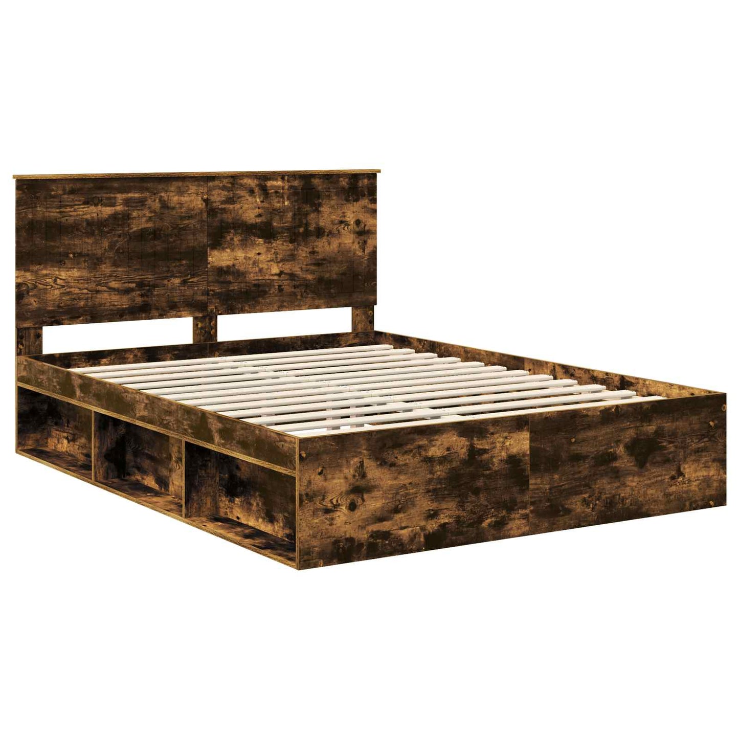 Bedframe Gerookt eiken 150 x 200 cm Massief grenenhout is nu te koop bij PeponiXL, paradijselijk wonen!