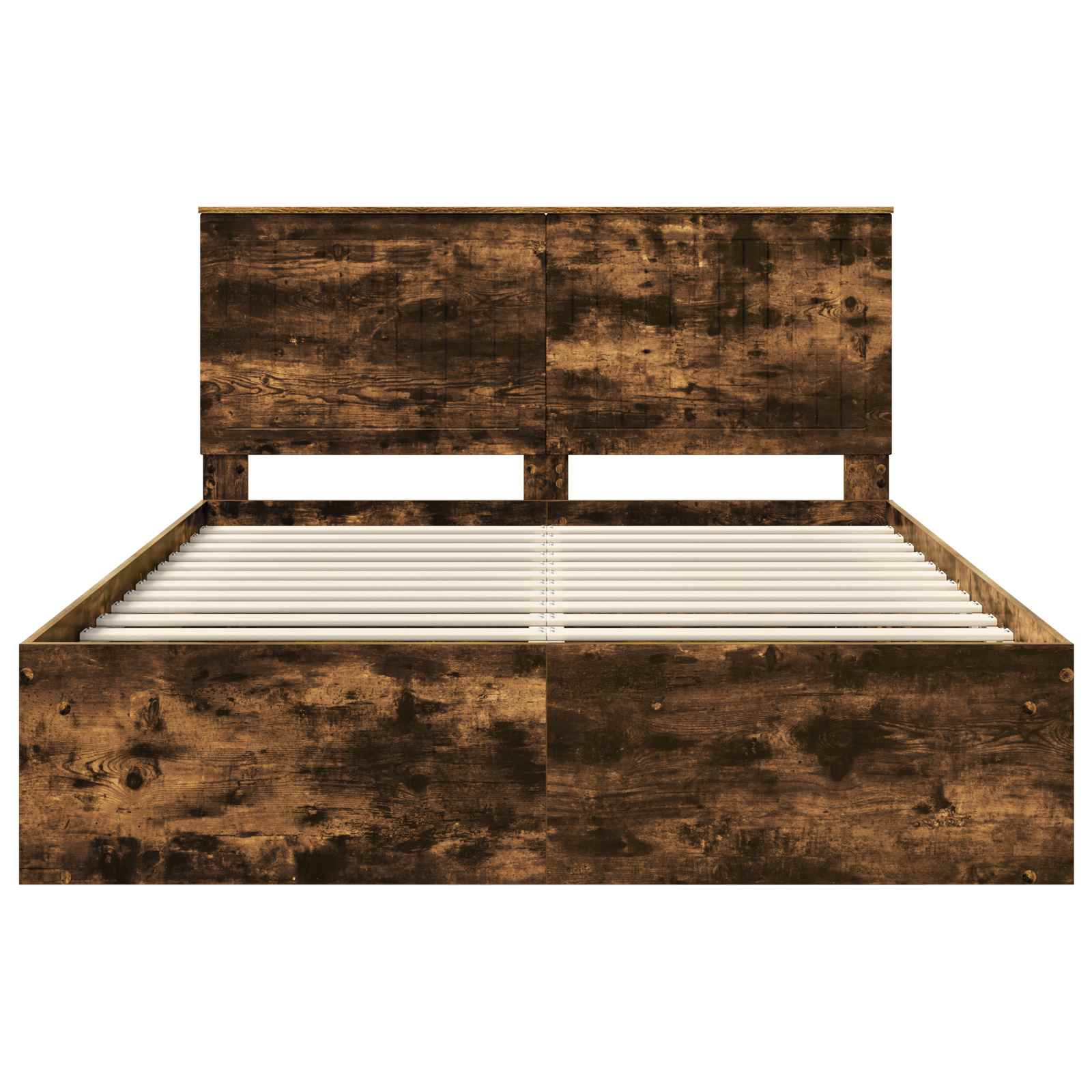 Bedframe Gerookt eiken 150 x 200 cm Massief grenenhout is nu te koop bij PeponiXL, paradijselijk wonen!