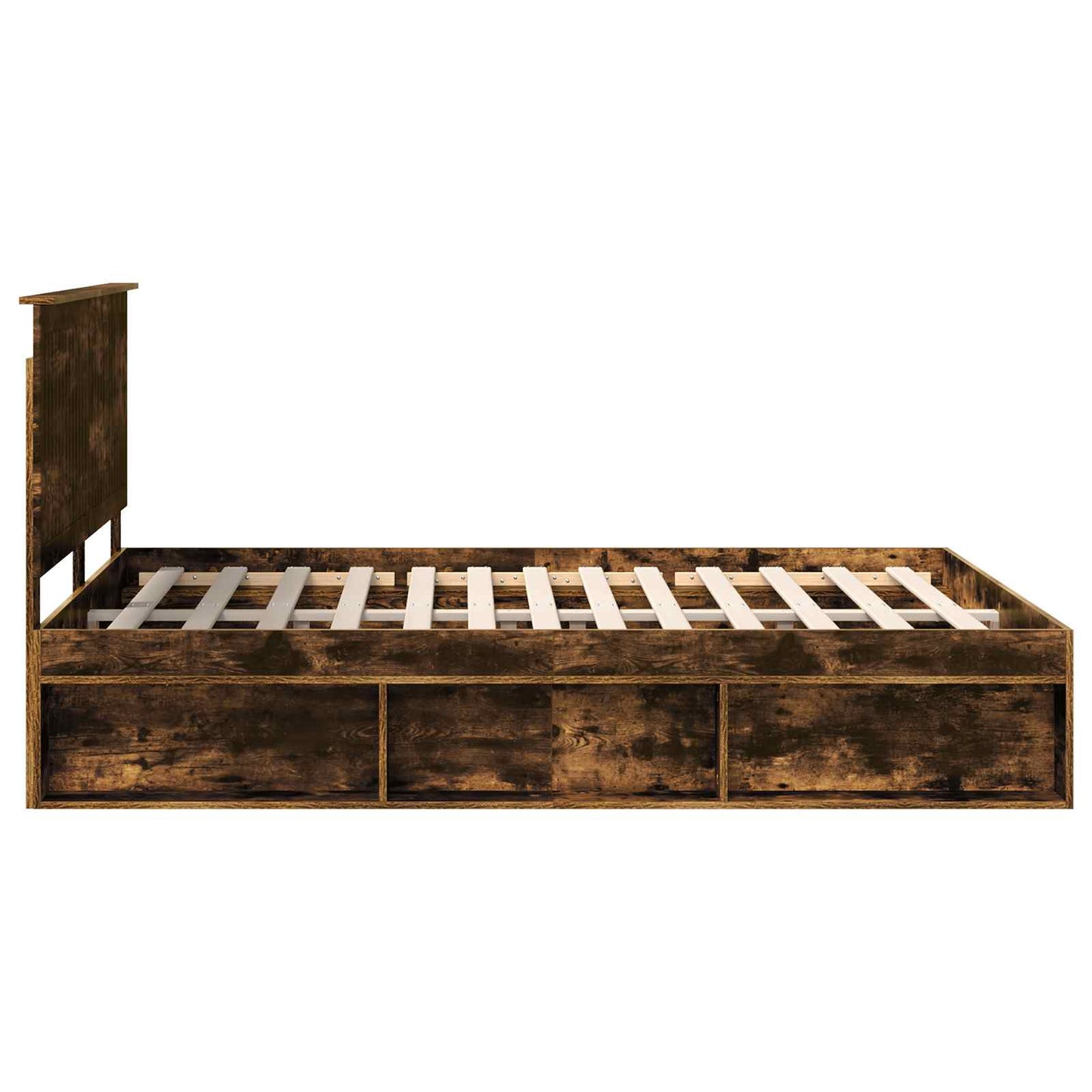 Bedframe Gerookt eiken 150 x 200 cm Massief grenenhout is nu te koop bij PeponiXL, paradijselijk wonen!