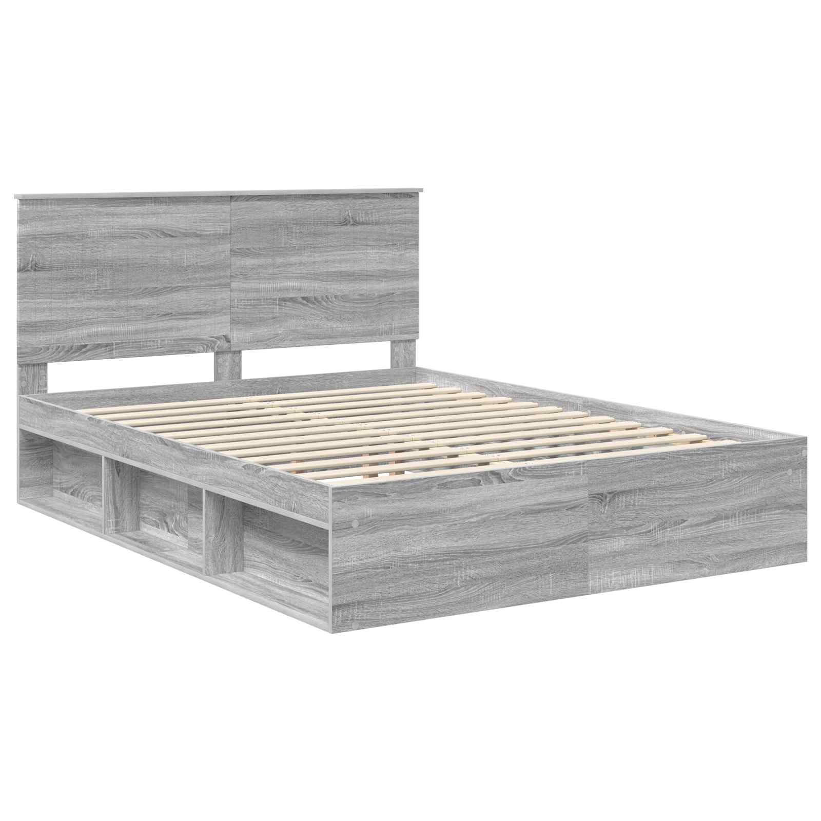 Bedframe Grijs Sonoma 150 x 200 cm Massief grenenhout is nu te koop bij PeponiXL, paradijselijk wonen!