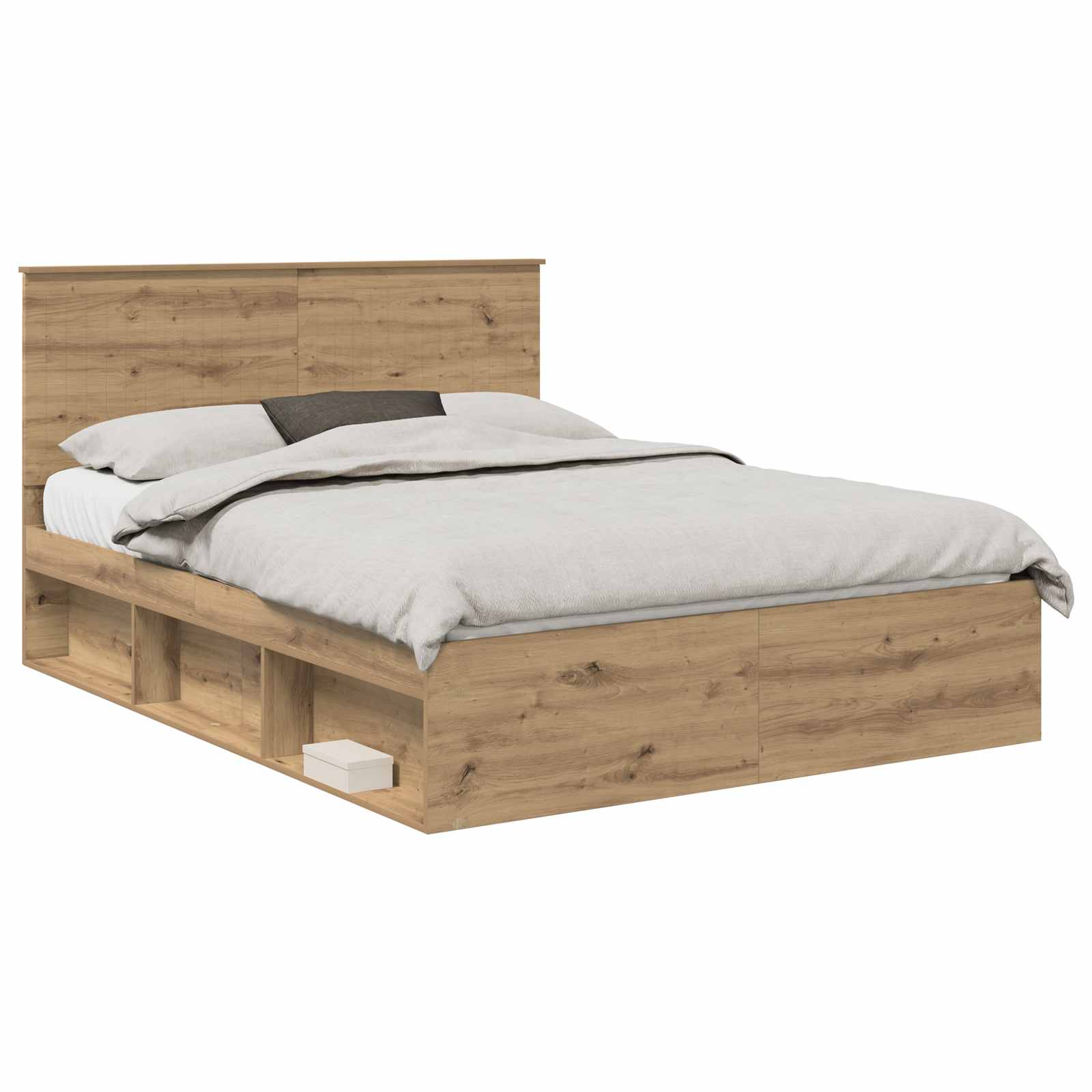 Bedframe Ambachtelijk eiken 150 x 200 cm Massief grenenhout is nu te koop bij PeponiXL, paradijselijk wonen!