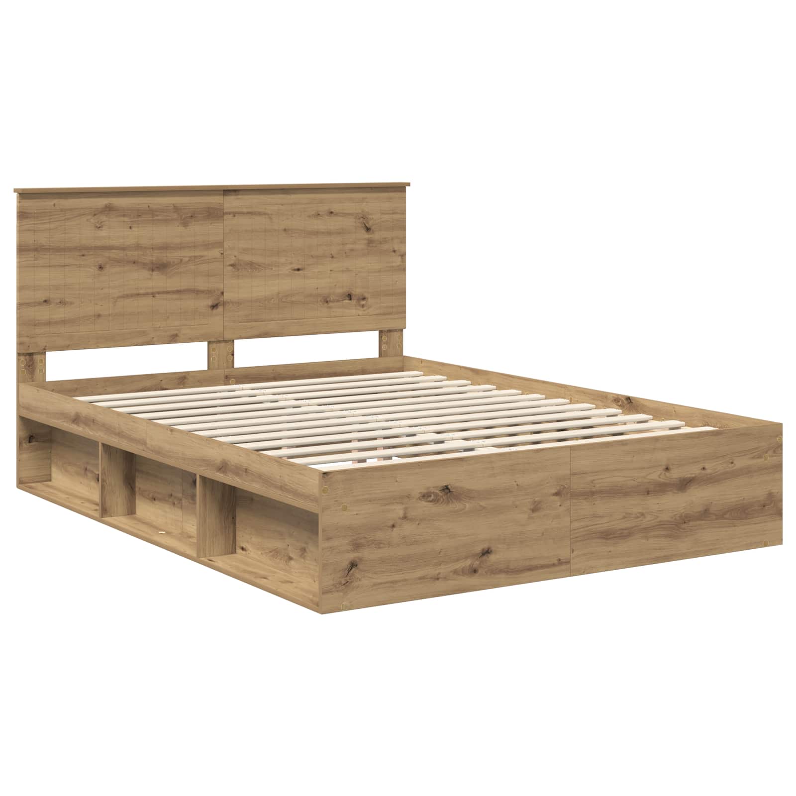 Bedframe Ambachtelijk eiken 150 x 200 cm Massief grenenhout is nu te koop bij PeponiXL, paradijselijk wonen!