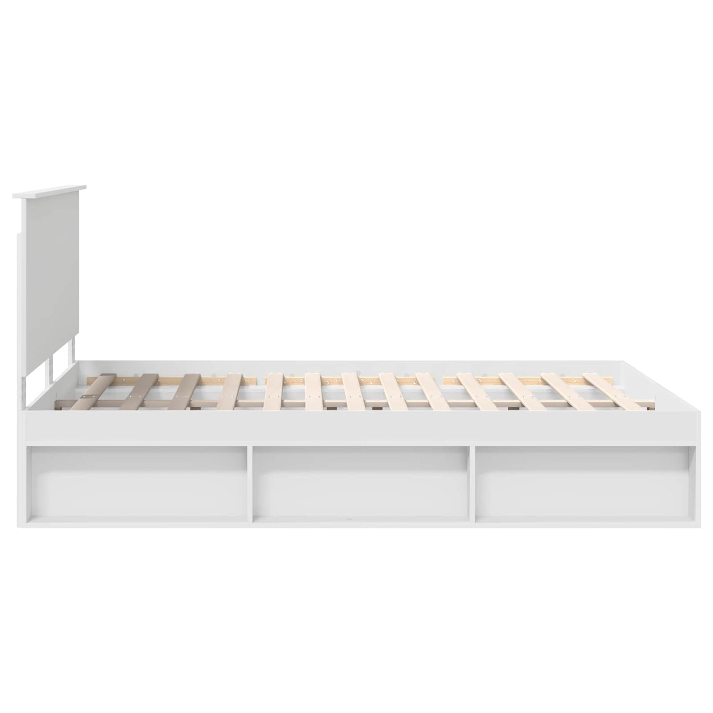 Bedframe met hoofdeinde Wit 140 x 200 cm Massief grenenhout is nu te koop bij PeponiXL, paradijselijk wonen!