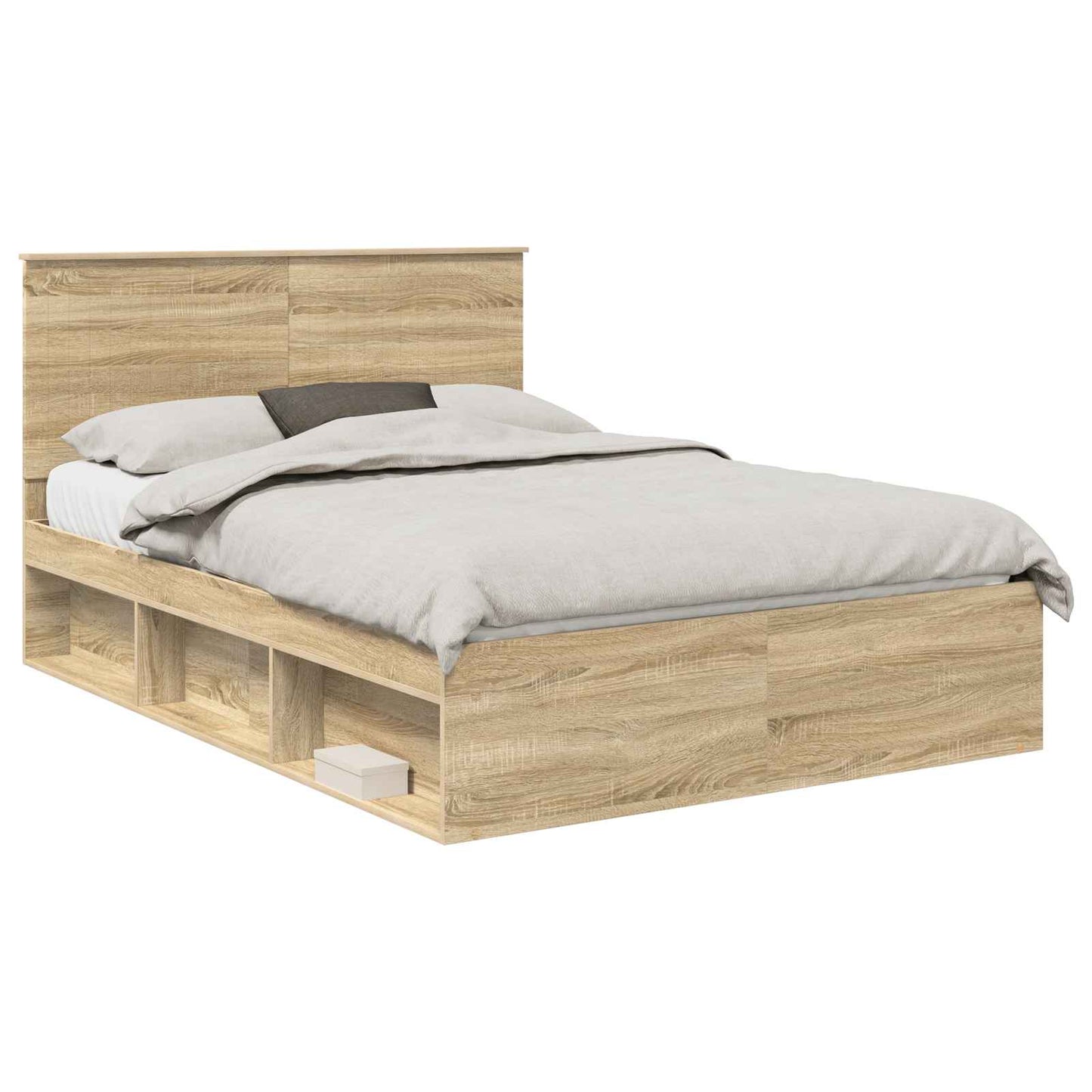 Bedframe met hoofdeinde Sonoma 140 x 200 cm Massief grenenhout is nu te koop bij PeponiXL, paradijselijk wonen!