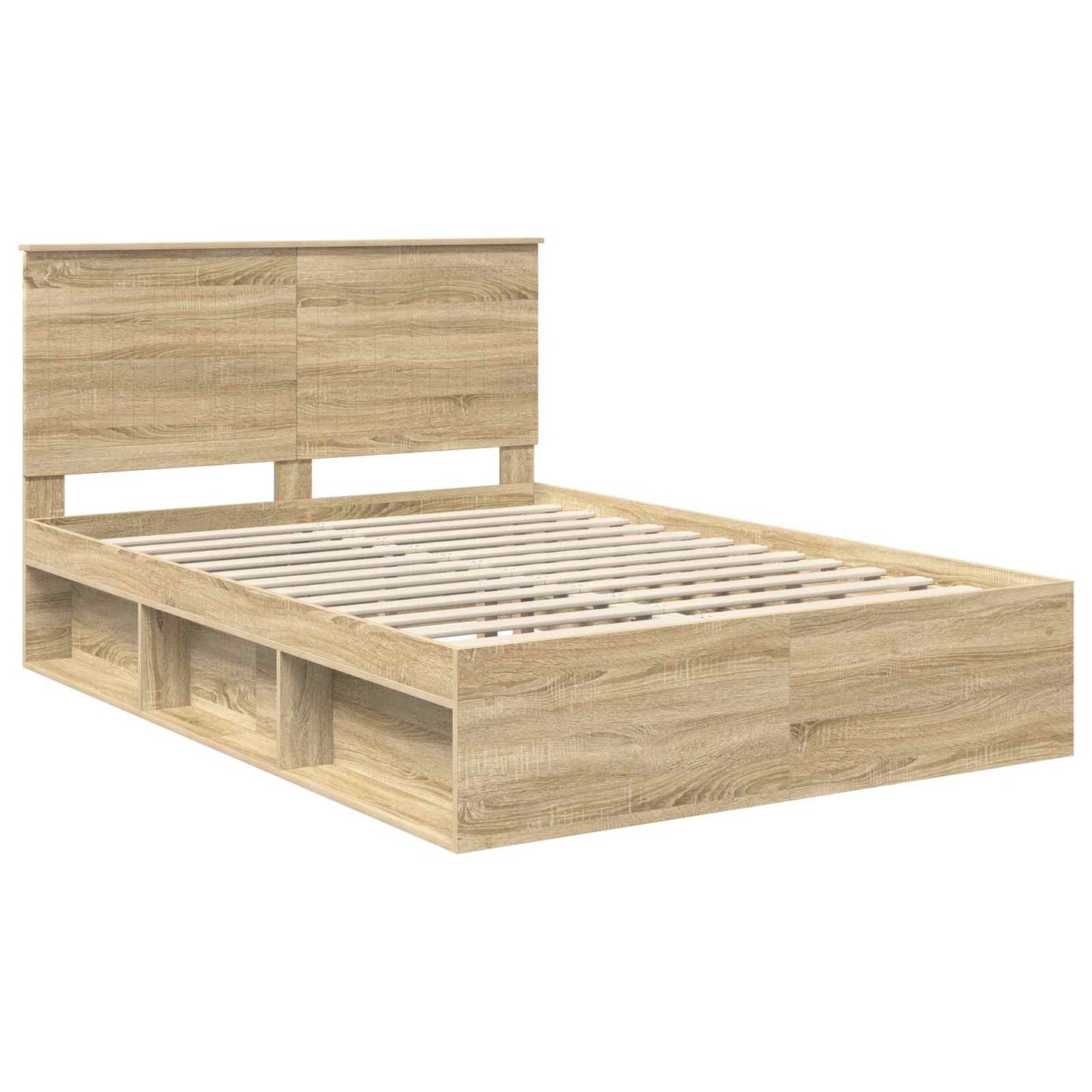 Bedframe met hoofdeinde Sonoma 140 x 200 cm Massief grenenhout is nu te koop bij PeponiXL, paradijselijk wonen!