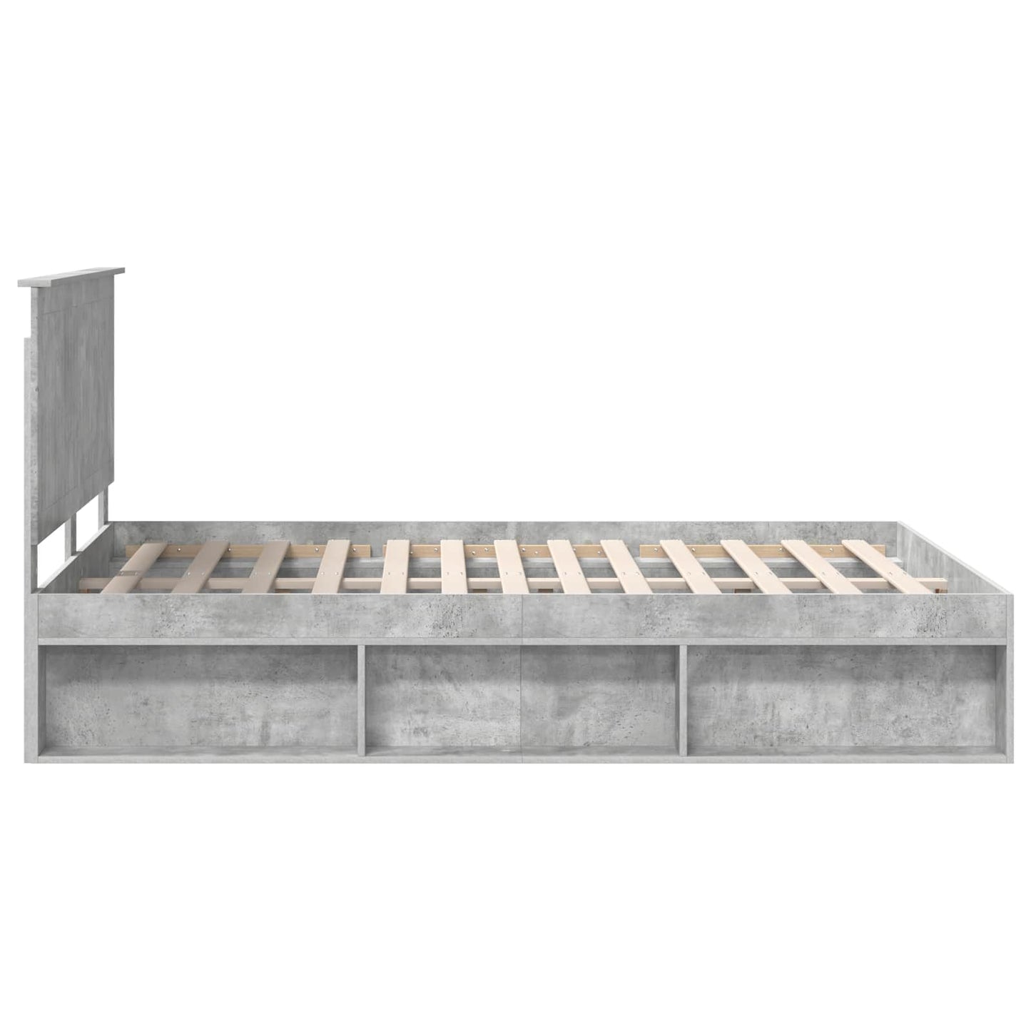 Bedframe met hoofdeinde Beton 140 x 200 cm Massief grenenhout is nu te koop bij PeponiXL, paradijselijk wonen!