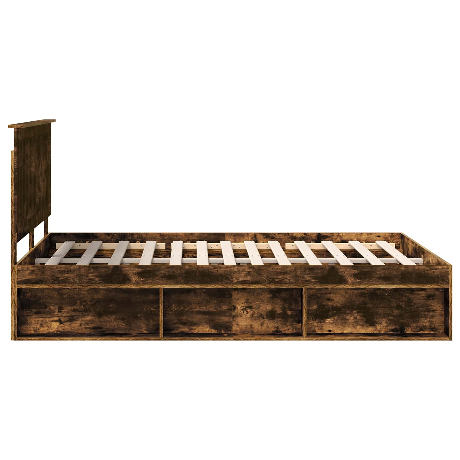 Bedframe Gerookt eiken 140 x 200 cm Massief grenenhout is nu te koop bij PeponiXL, paradijselijk wonen!