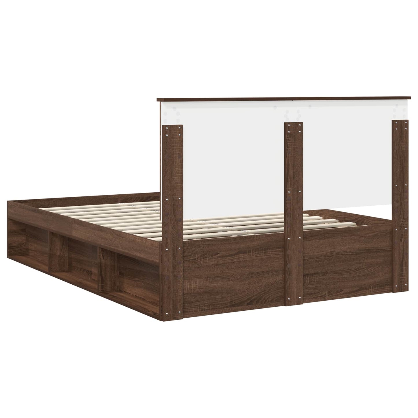 Bedframe Bruin Eiken 140 x 200 cm Massief grenenhout is nu te koop bij PeponiXL, paradijselijk wonen!
