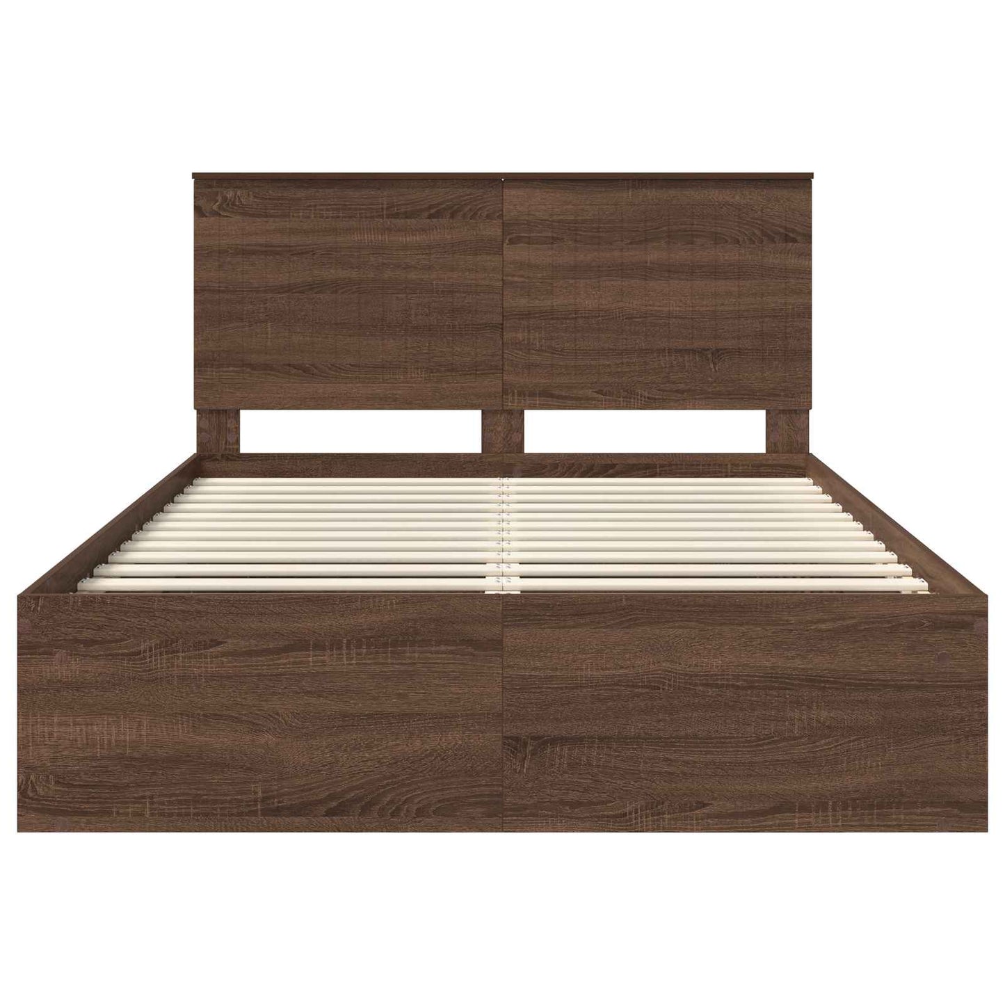Bedframe Bruin Eiken 140 x 200 cm Massief grenenhout is nu te koop bij PeponiXL, paradijselijk wonen!