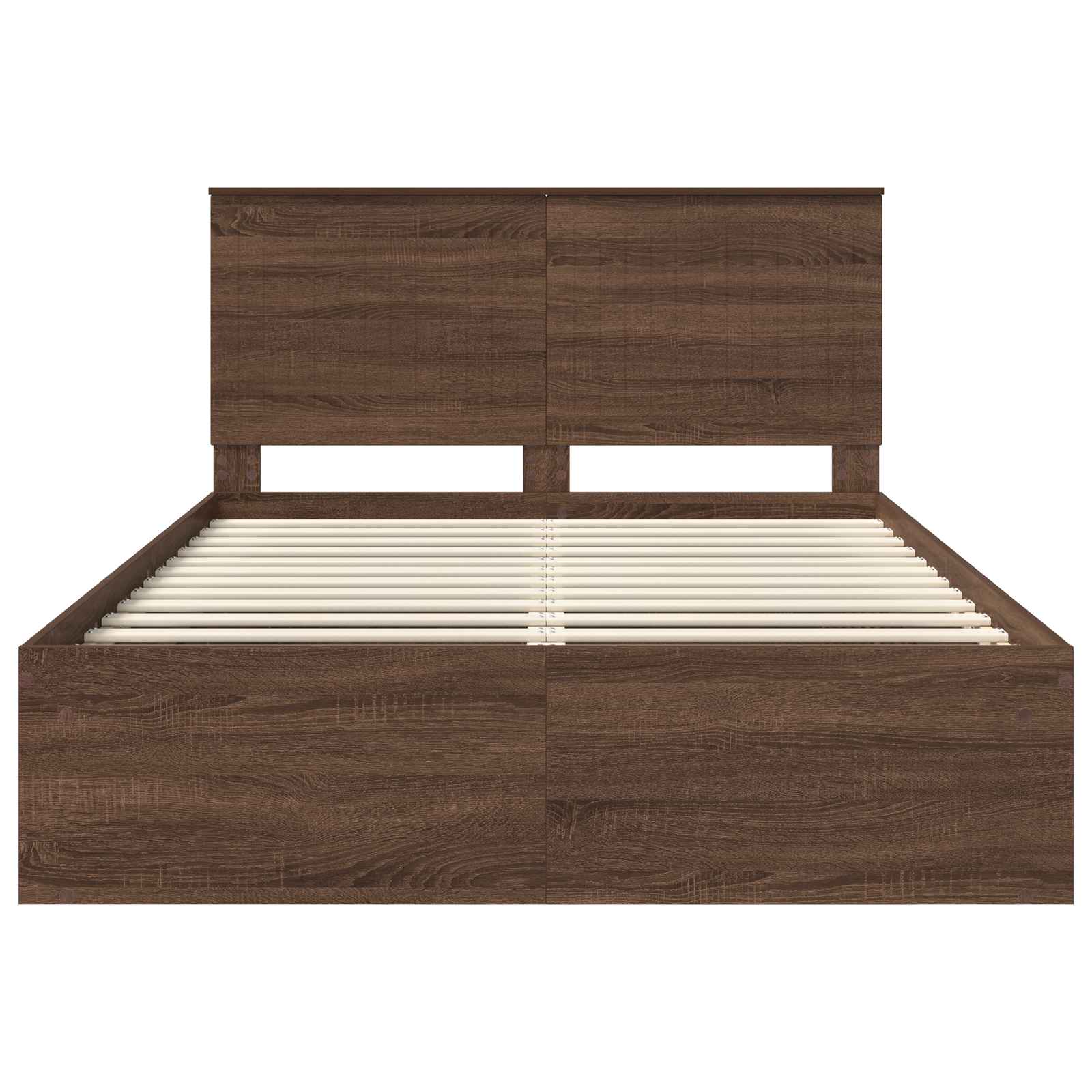 Bedframe Bruin Eiken 140 x 200 cm Massief grenenhout is nu te koop bij PeponiXL, paradijselijk wonen!