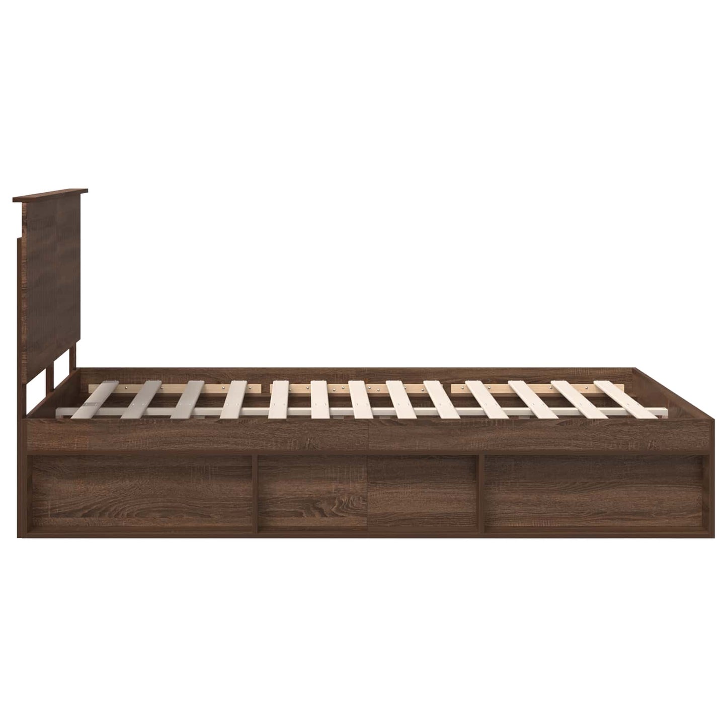 Bedframe Bruin Eiken 140 x 200 cm Massief grenenhout is nu te koop bij PeponiXL, paradijselijk wonen!