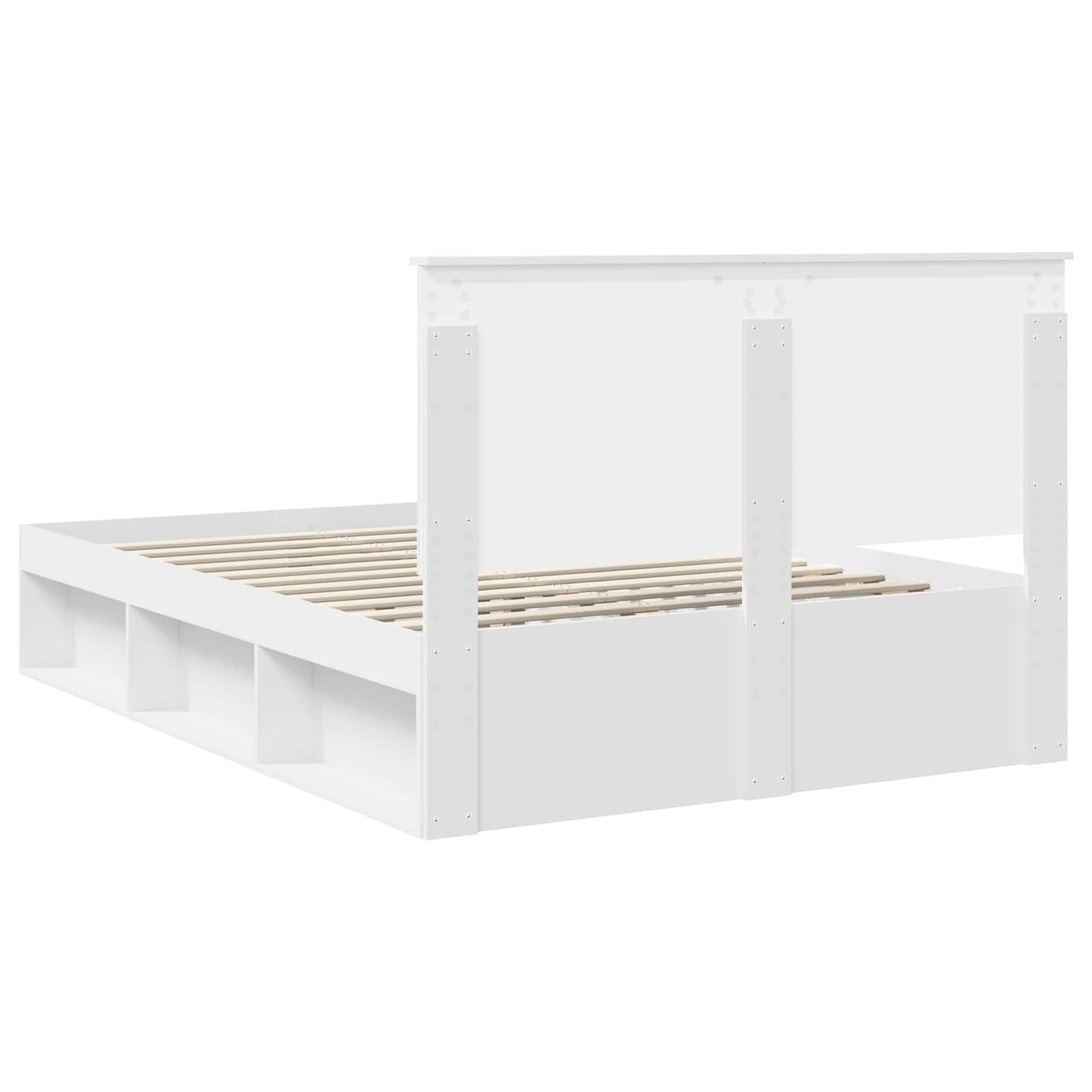 Bedframe met hoofdeinde Wit 140 x 190 cm Massief grenenhout is nu te koop bij PeponiXL, paradijselijk wonen!