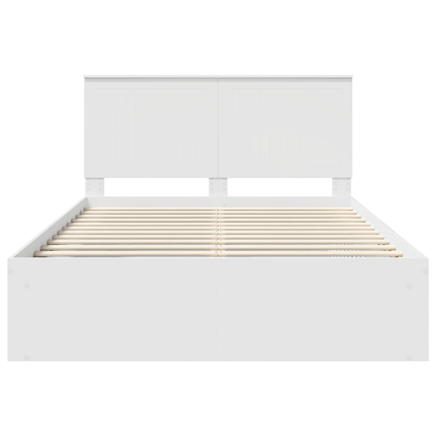 Bedframe met hoofdeinde Wit 140 x 190 cm Massief grenenhout is nu te koop bij PeponiXL, paradijselijk wonen!
