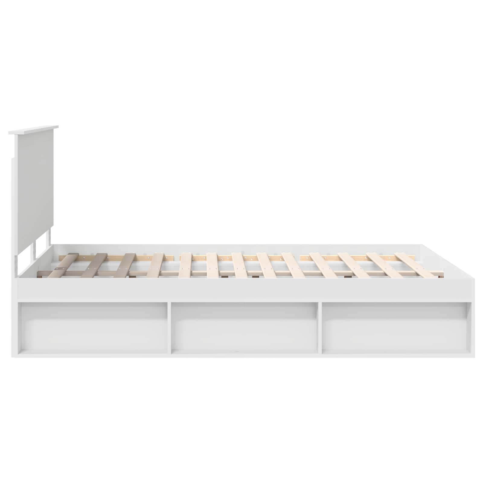 Bedframe met hoofdeinde Wit 140 x 190 cm Massief grenenhout is nu te koop bij PeponiXL, paradijselijk wonen!