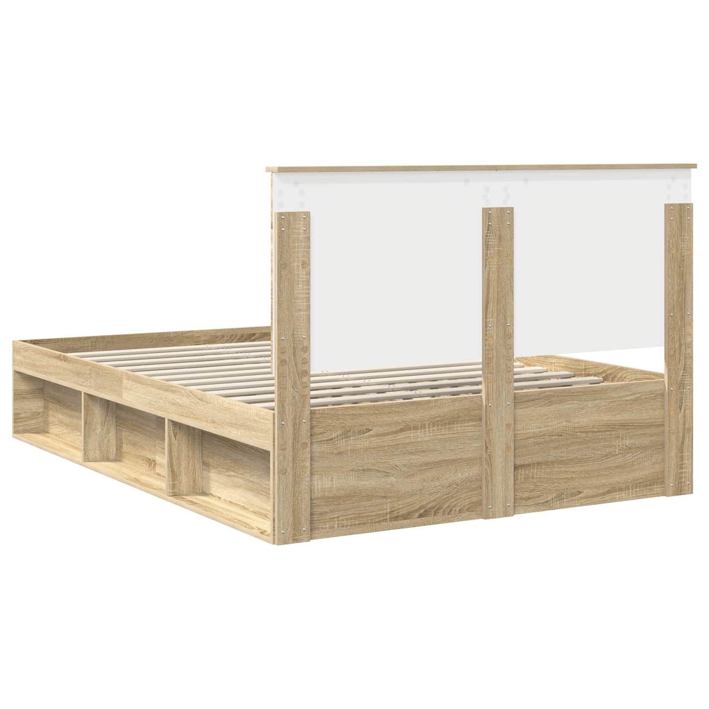 Bedframe met hoofdeinde Sonoma 140 x 190 cm Massief grenenhout is nu te koop bij PeponiXL, paradijselijk wonen!