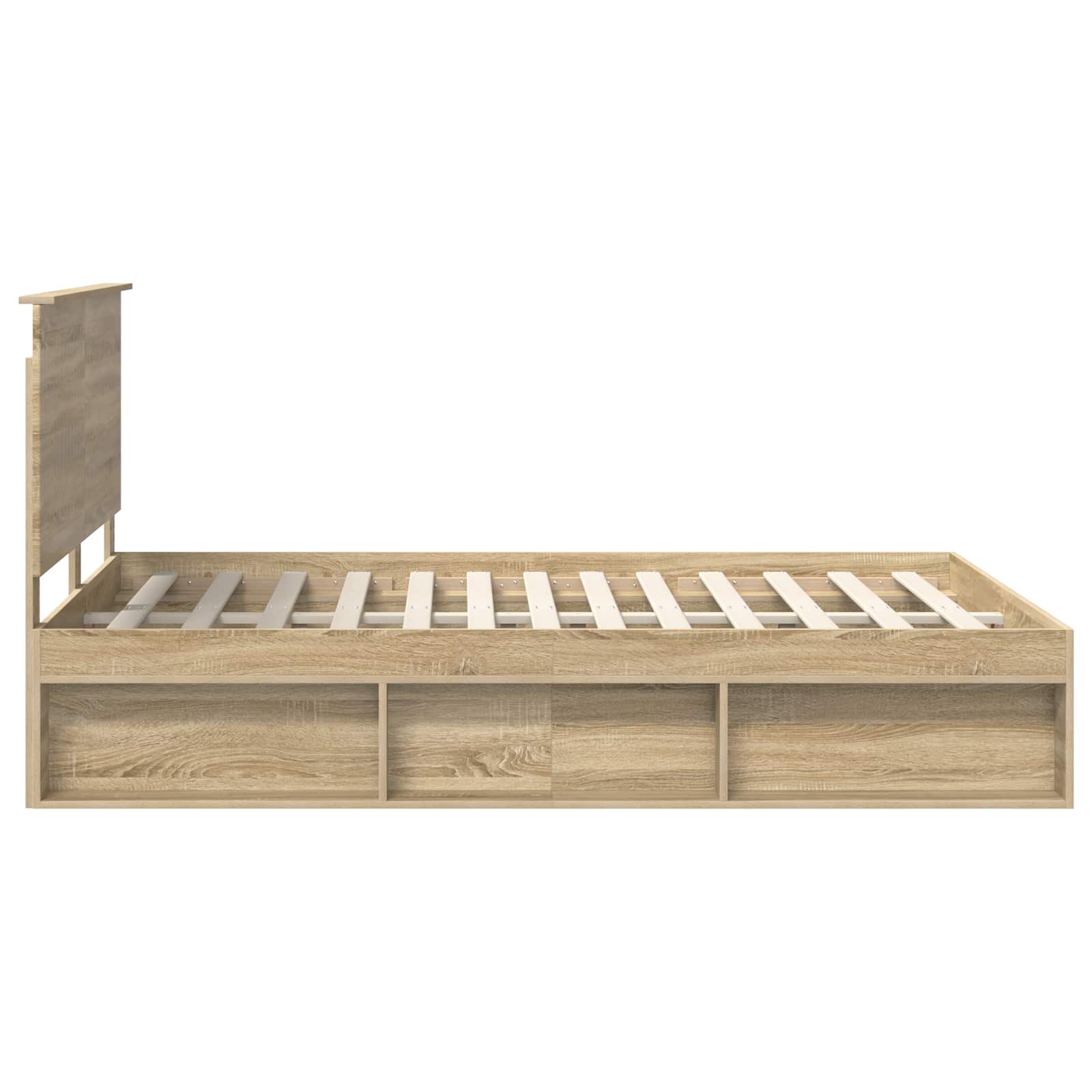 Bedframe met hoofdeinde Sonoma 140 x 190 cm Massief grenenhout is nu te koop bij PeponiXL, paradijselijk wonen!