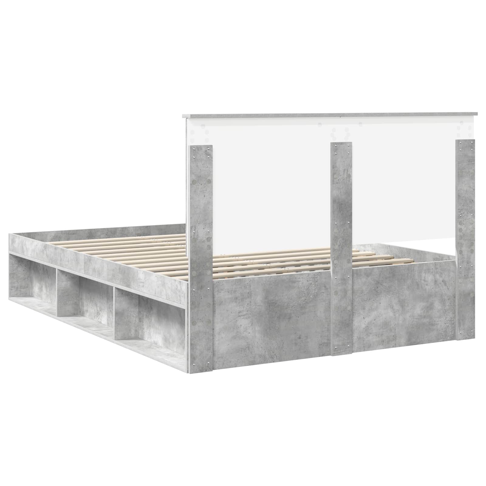 Bedframe met hoofdeinde Beton 140 x 190 cm Massief grenenhout is nu te koop bij PeponiXL, paradijselijk wonen!