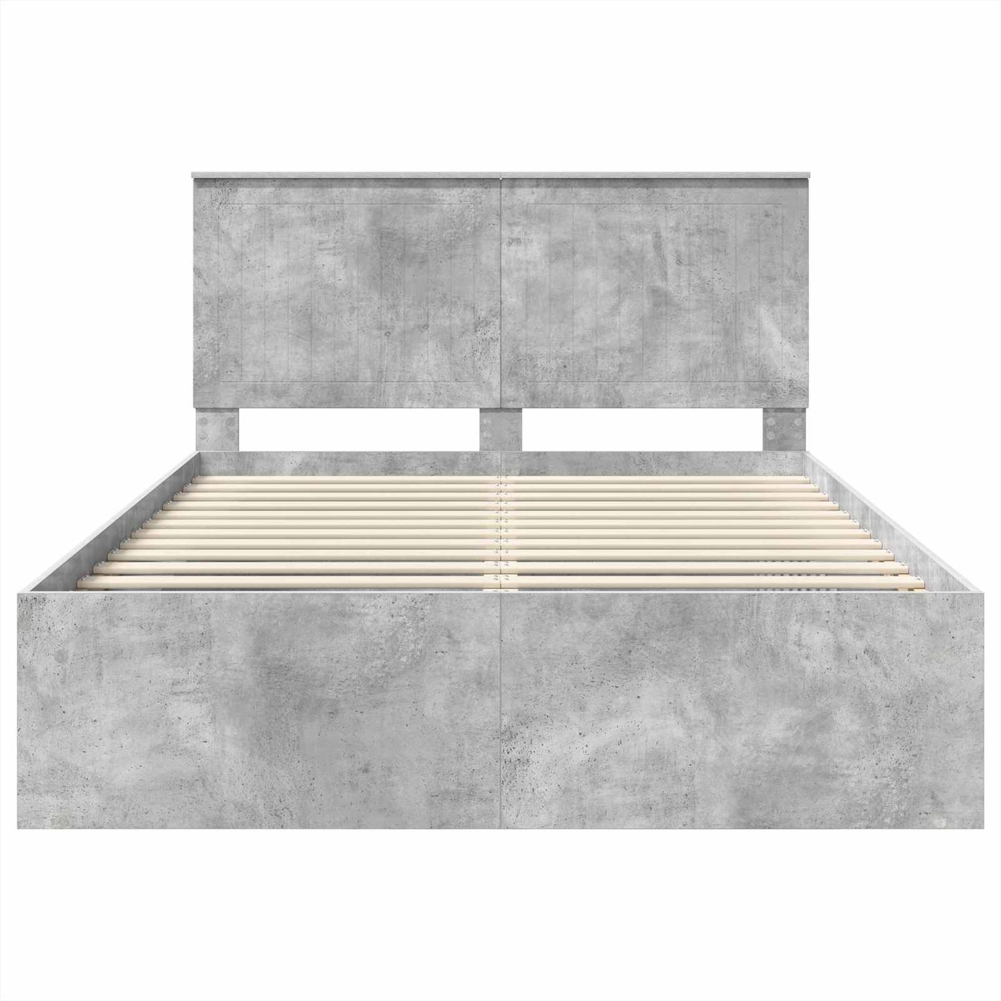 Bedframe met hoofdeinde Beton 140 x 190 cm Massief grenenhout is nu te koop bij PeponiXL, paradijselijk wonen!
