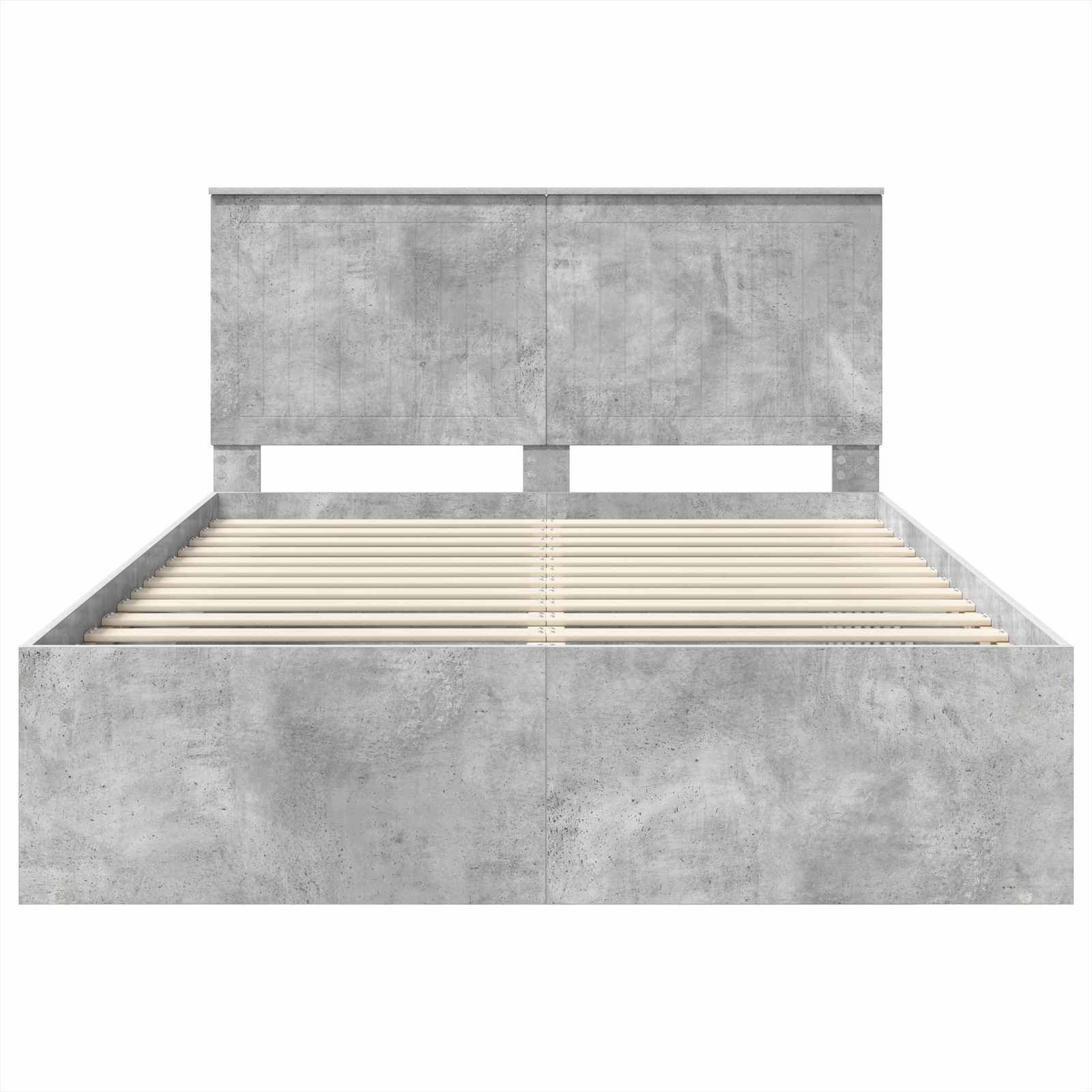 Bedframe met hoofdeinde Beton 140 x 190 cm Massief grenenhout is nu te koop bij PeponiXL, paradijselijk wonen!
